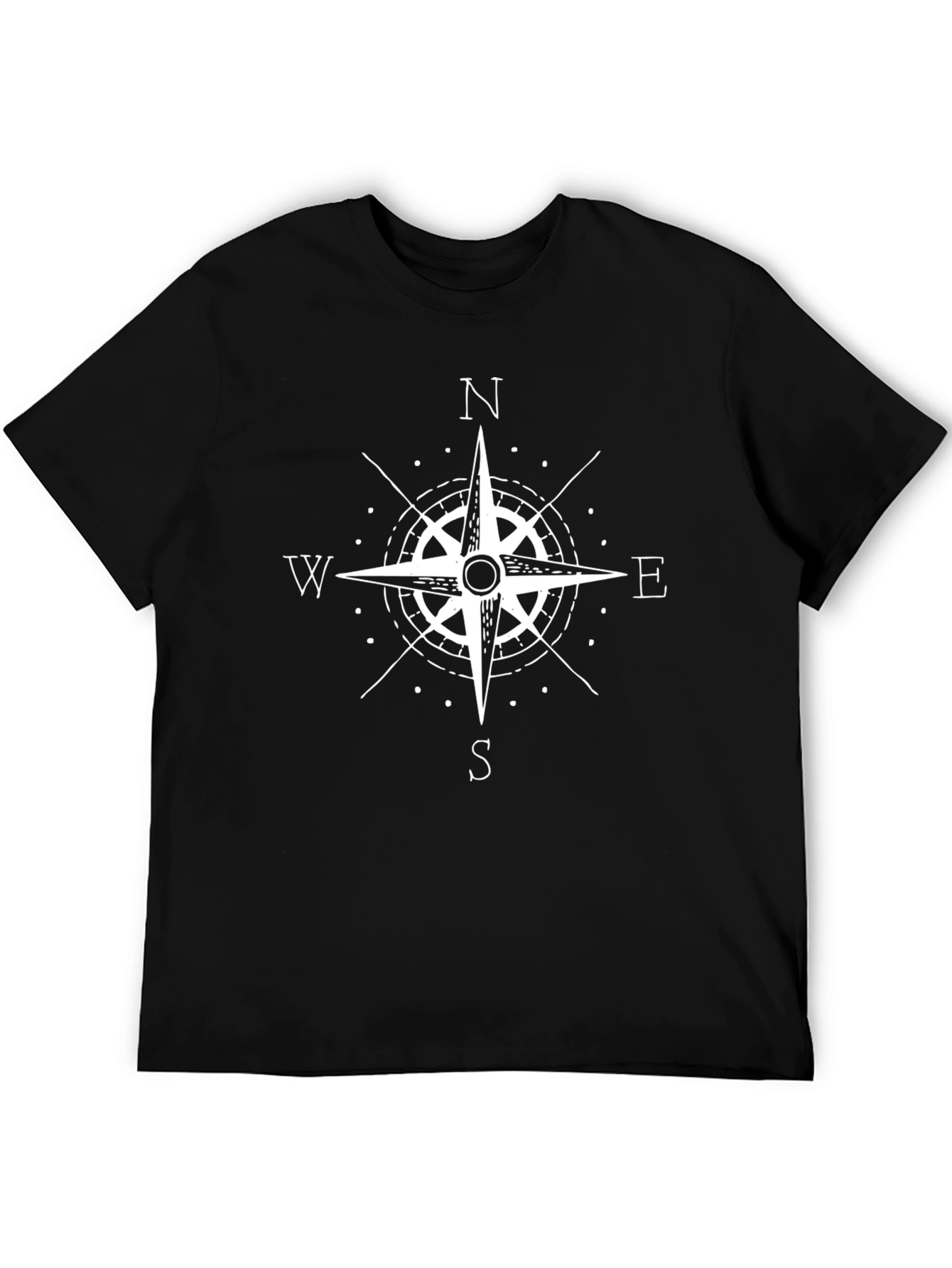 Compass Rose Graphic T-Shirt - Black