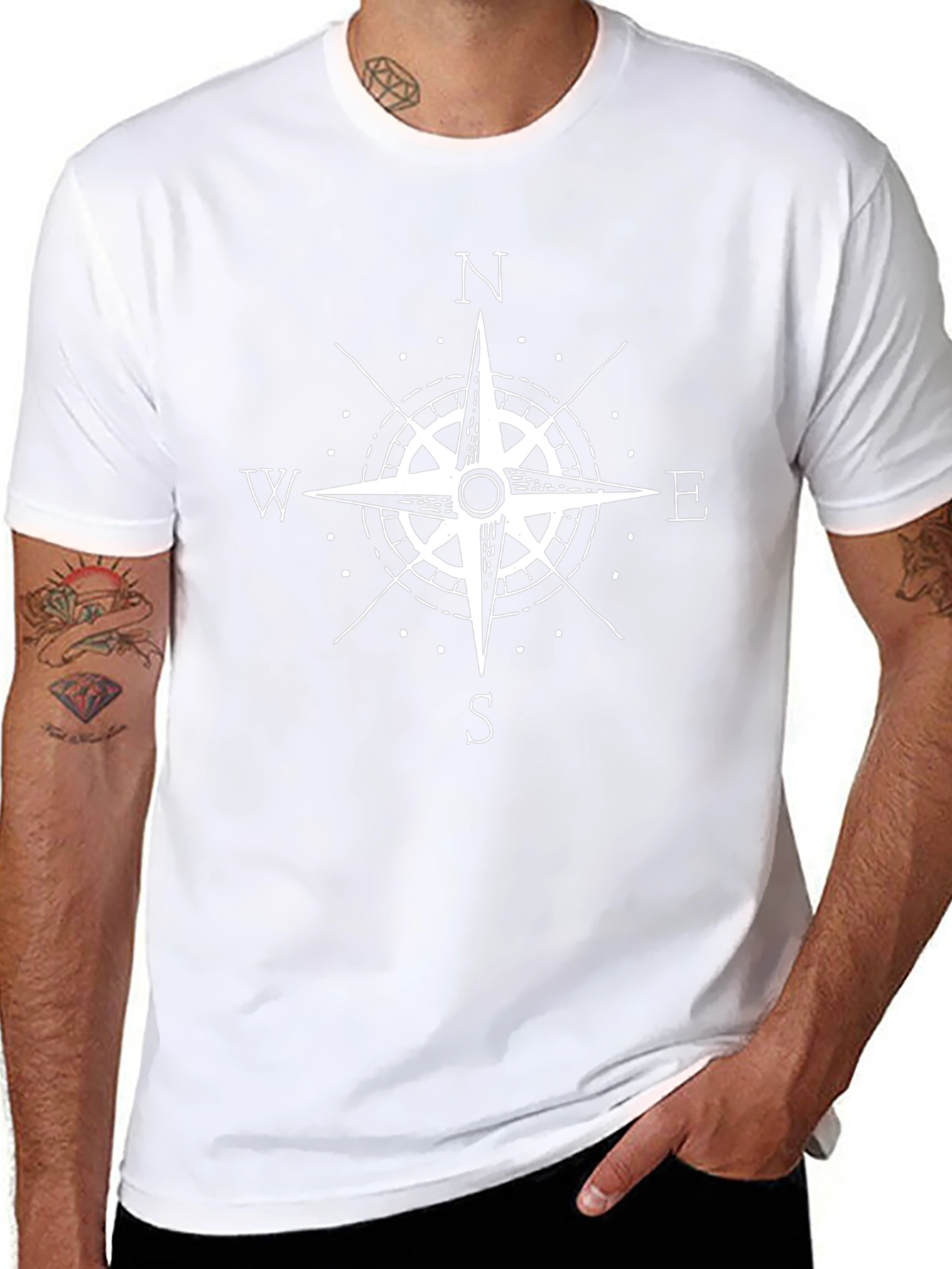 Compass Rose Graphic T-Shirt - Black