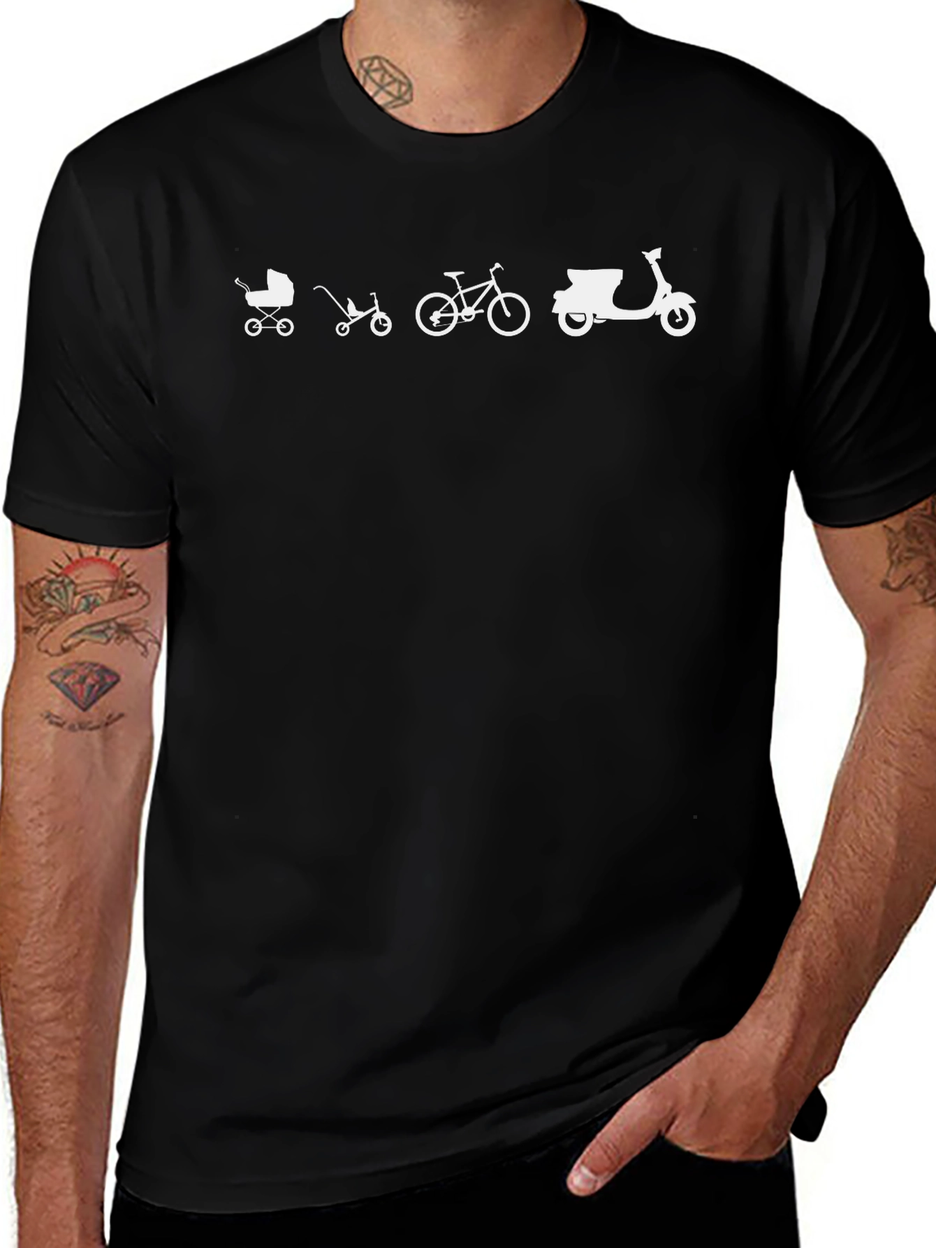 Evolution of Wheels T-Shirt - Black Graphic Tee