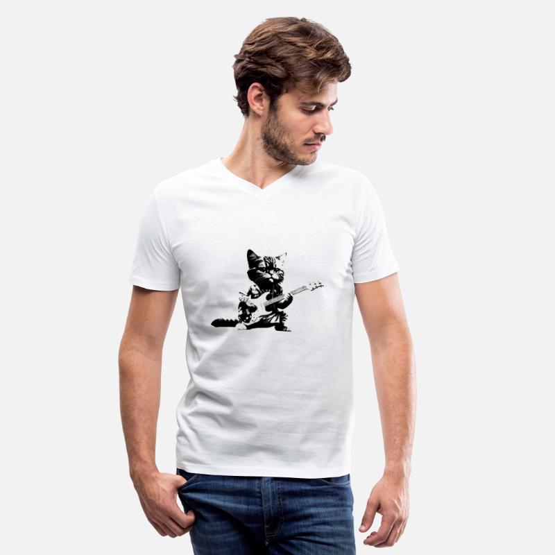 Rocker Cat Playing Guitar Instruments Kitten