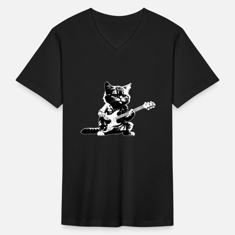 Rocker Cat Playing Guitar Instruments Kitten