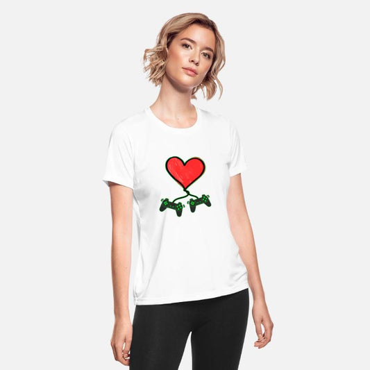 Romantic Video Gamer Heart Controller Funny