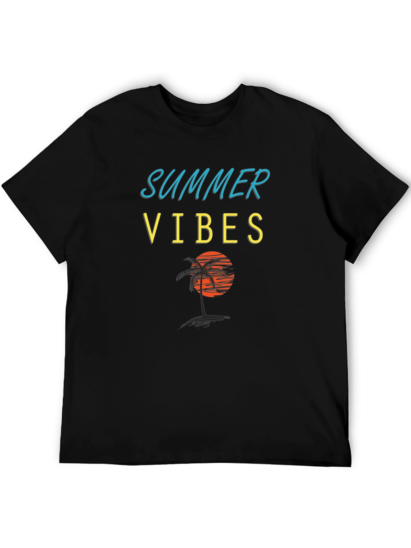 Summer Vibes Graphic T-Shirt - Tropical Beach Design