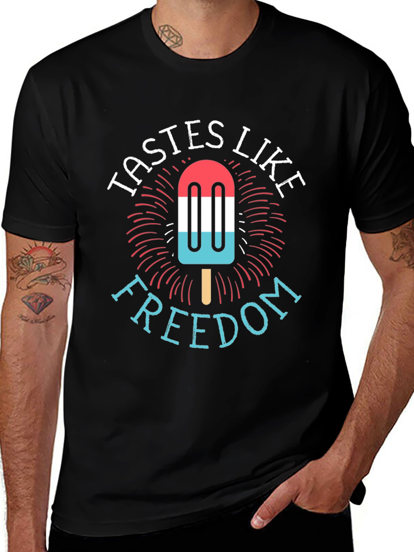 Tastes Like Freedom Patriotic Popsicle T-Shirt