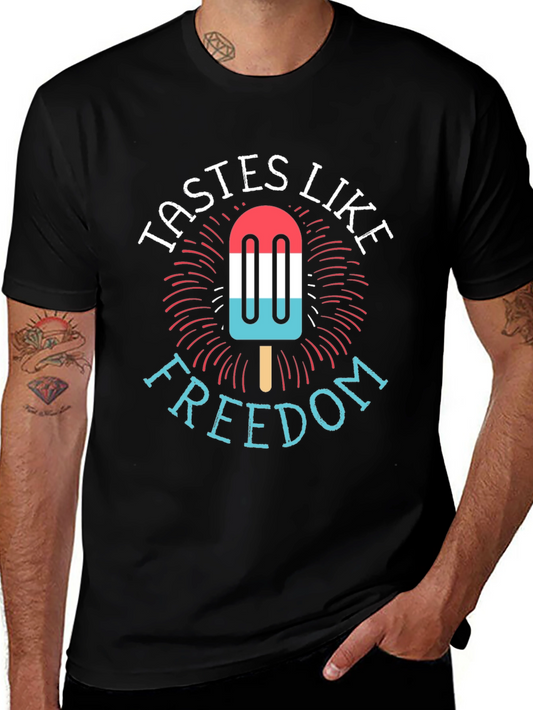 Tastes Like Freedom Patriotic Popsicle T-Shirt