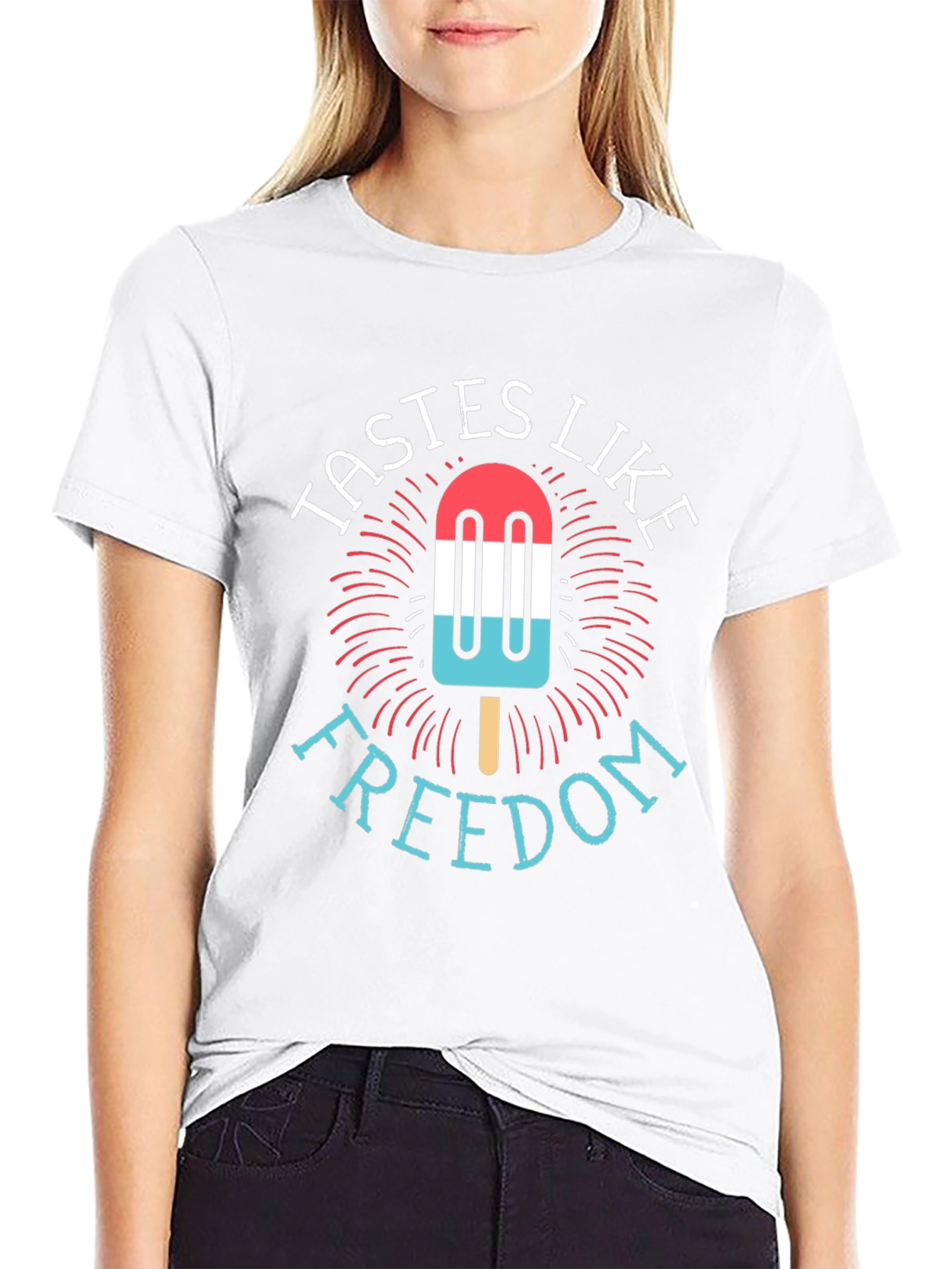 Tastes Like Freedom Patriotic Popsicle T-Shirt