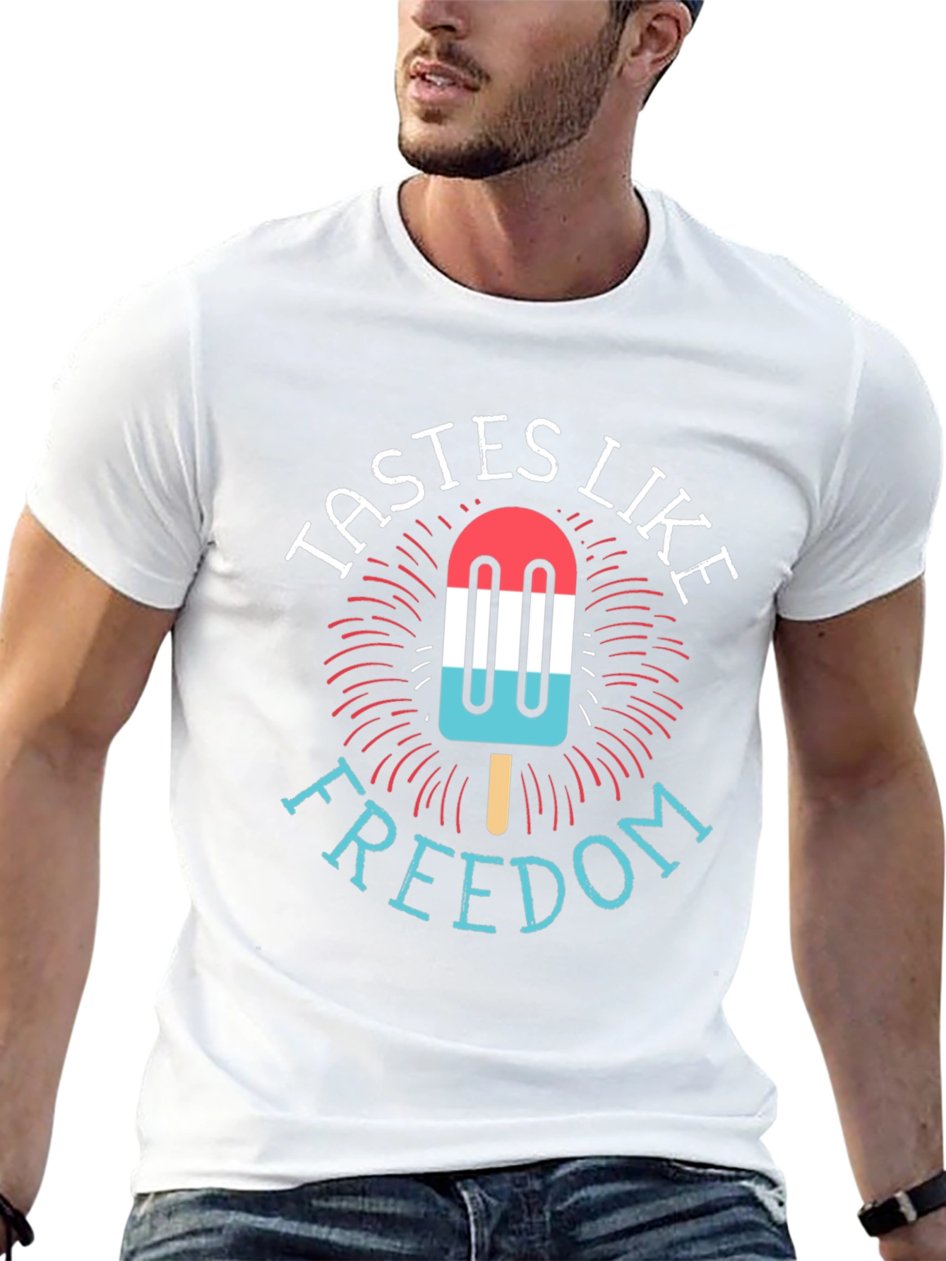 Tastes Like Freedom Patriotic Popsicle T-Shirt