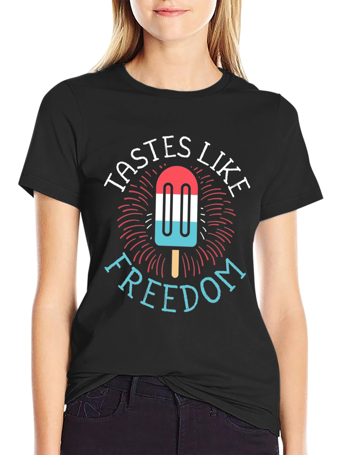 Tastes Like Freedom Patriotic Popsicle T-Shirt