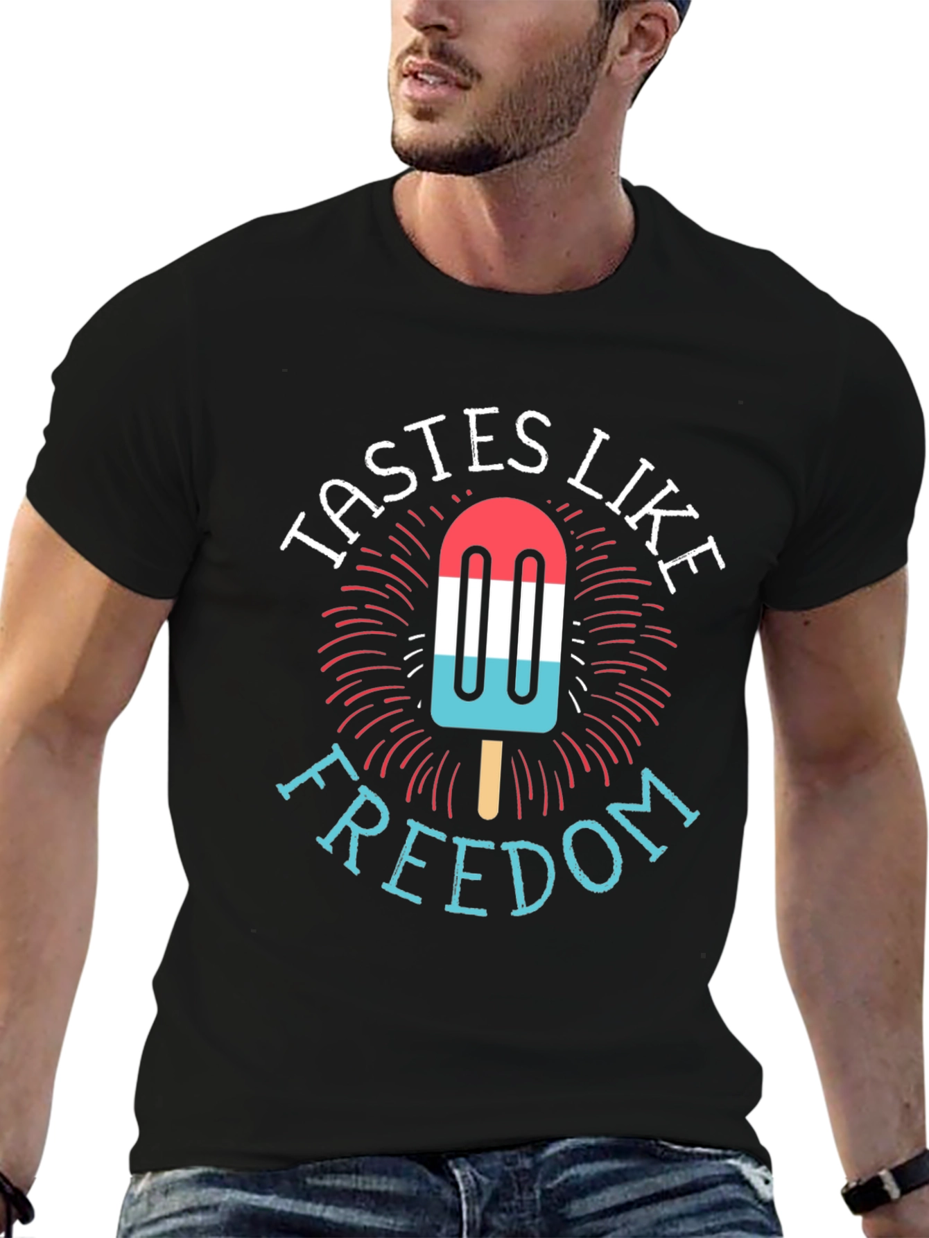 Tastes Like Freedom Patriotic Popsicle T-Shirt