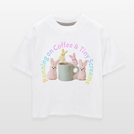 Running on Coffee and Tiny Screams Funny Mom Shirt