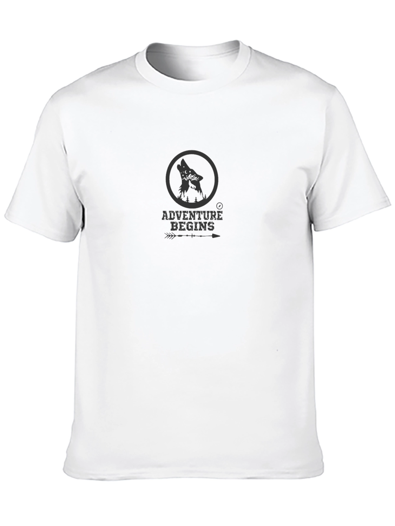 Adventure Begins T-Shirt - Mens Black Graphic Tee
