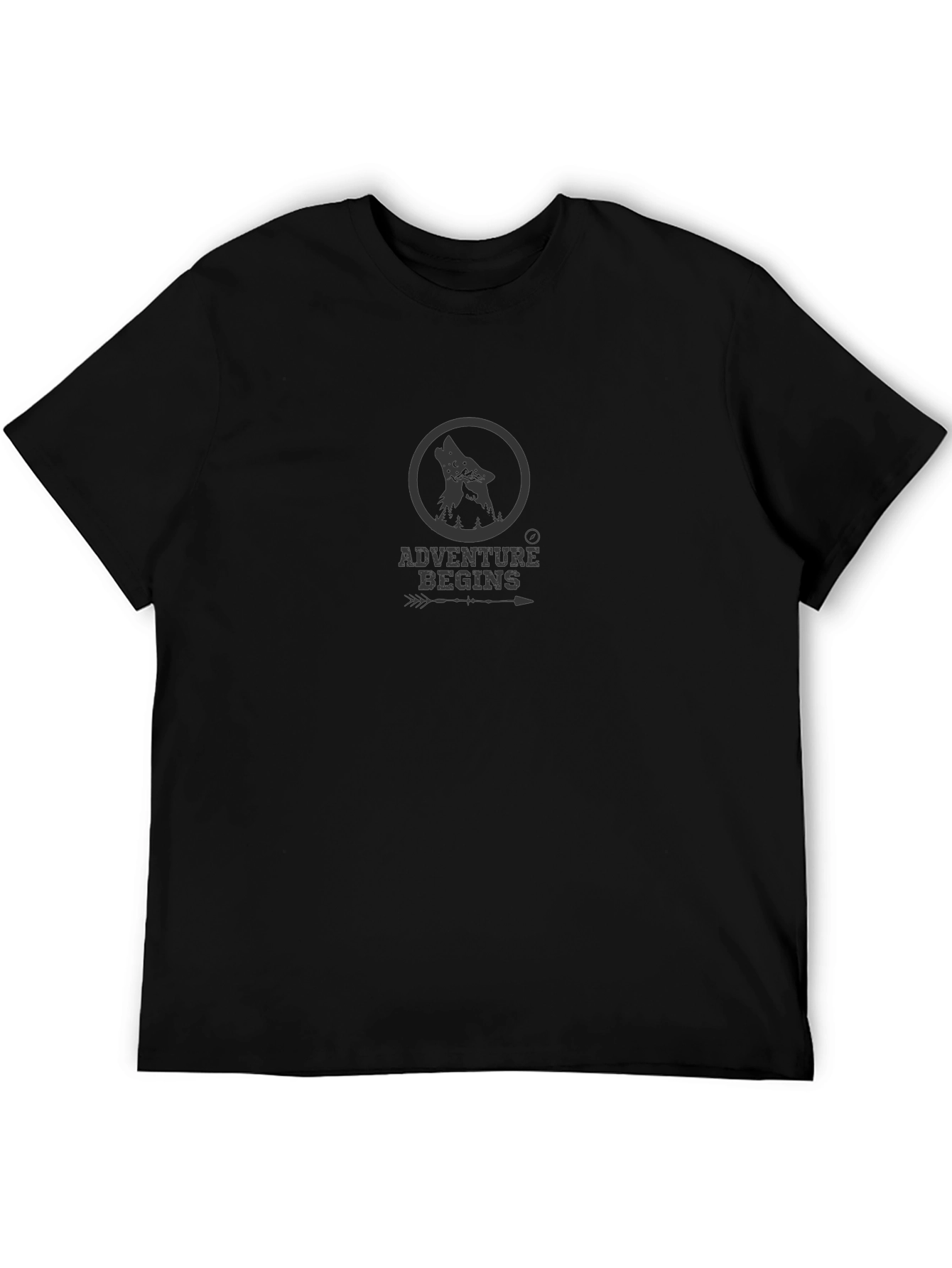 Adventure Begins T-Shirt - Mens Black Graphic Tee