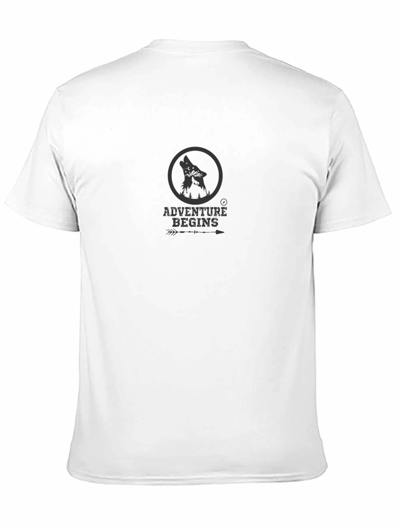 Adventure Begins T-Shirt - Mens Black Graphic Tee