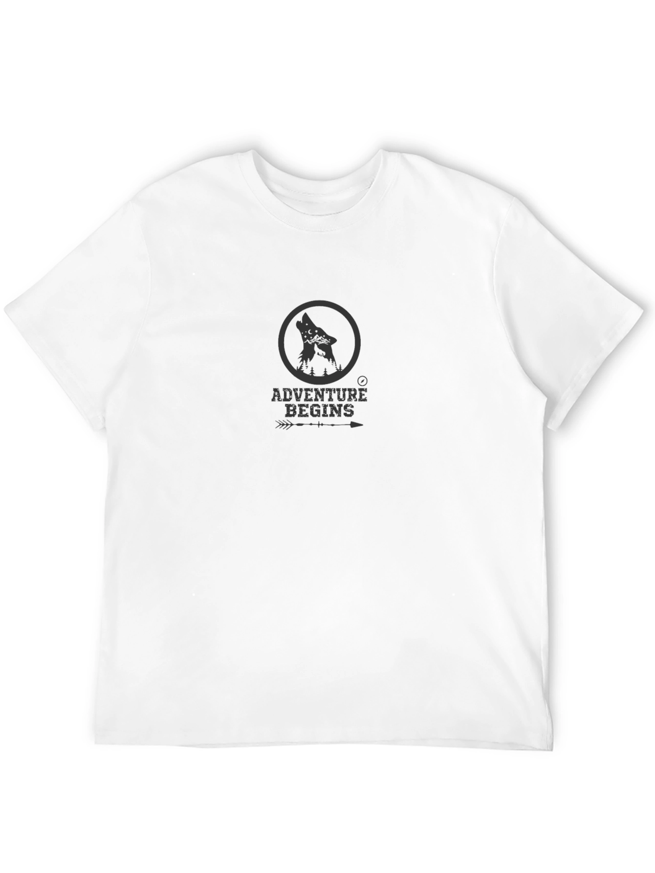 Adventure Begins T-Shirt - Mens Black Graphic Tee