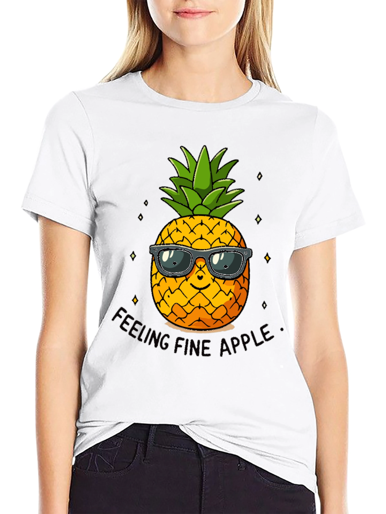 Cool Pineapple Graphic Tee - Feeling Fine Apple