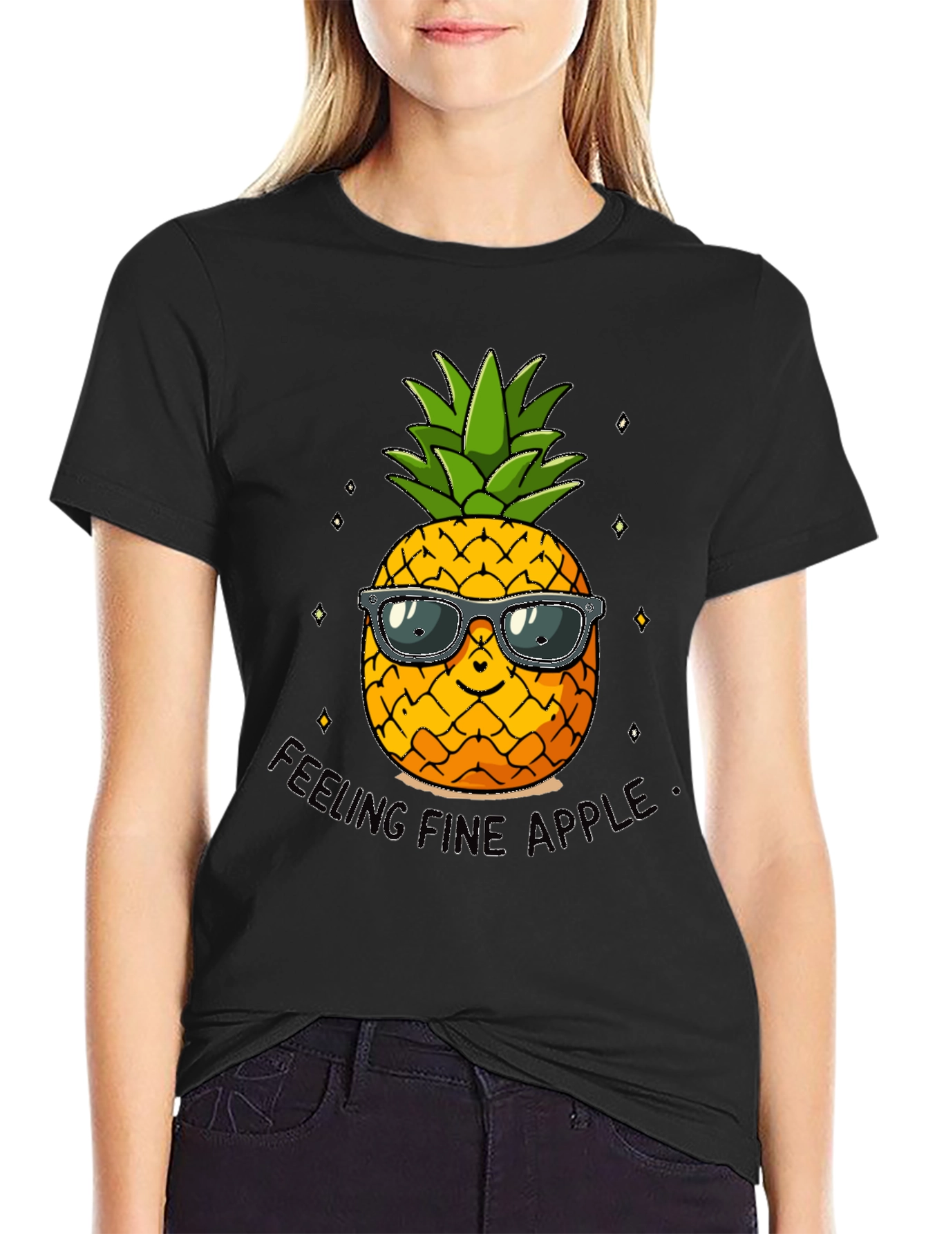 Cool Pineapple Graphic Tee - Feeling Fine Apple
