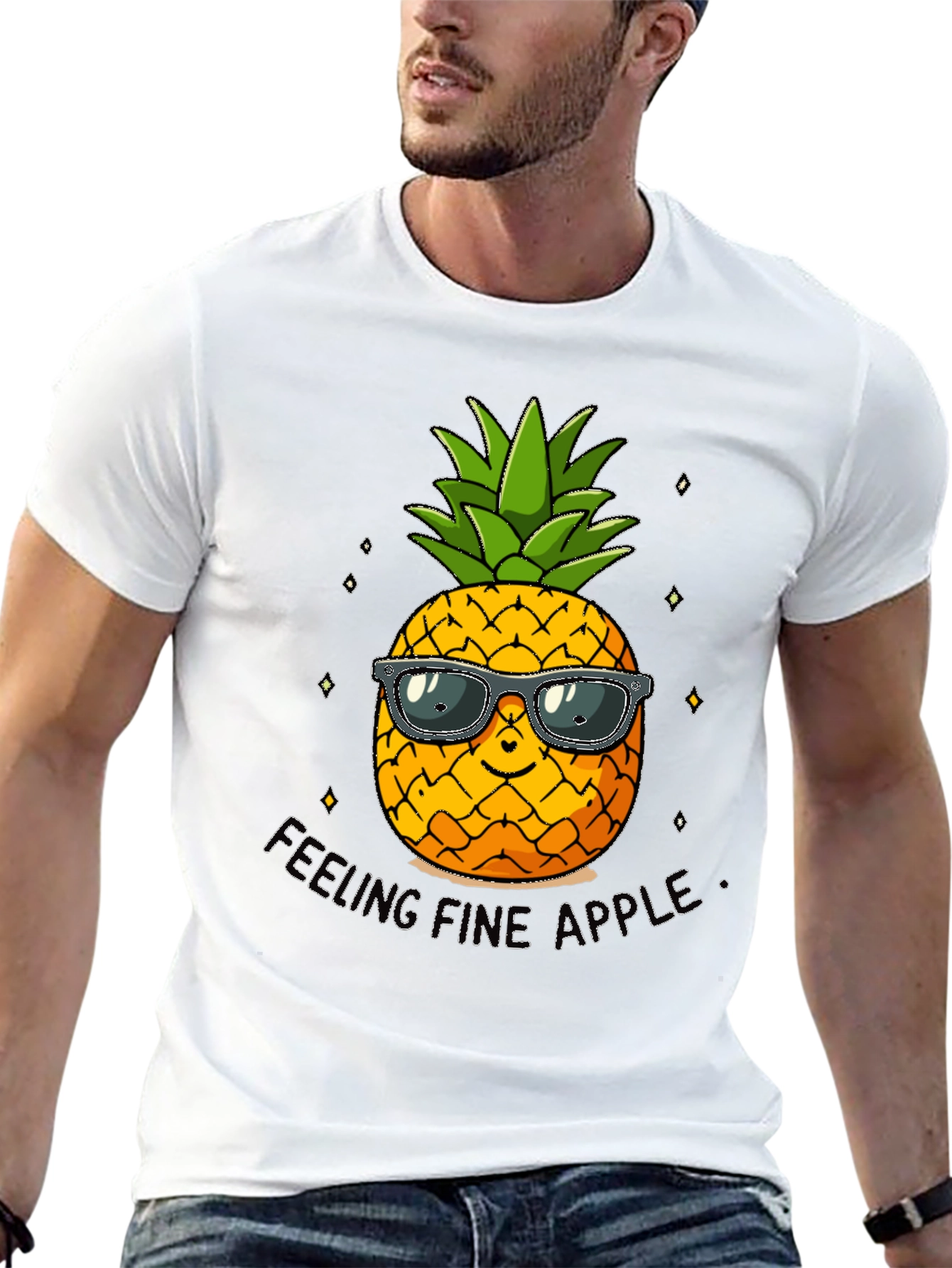 Cool Pineapple Graphic Tee - Feeling Fine Apple