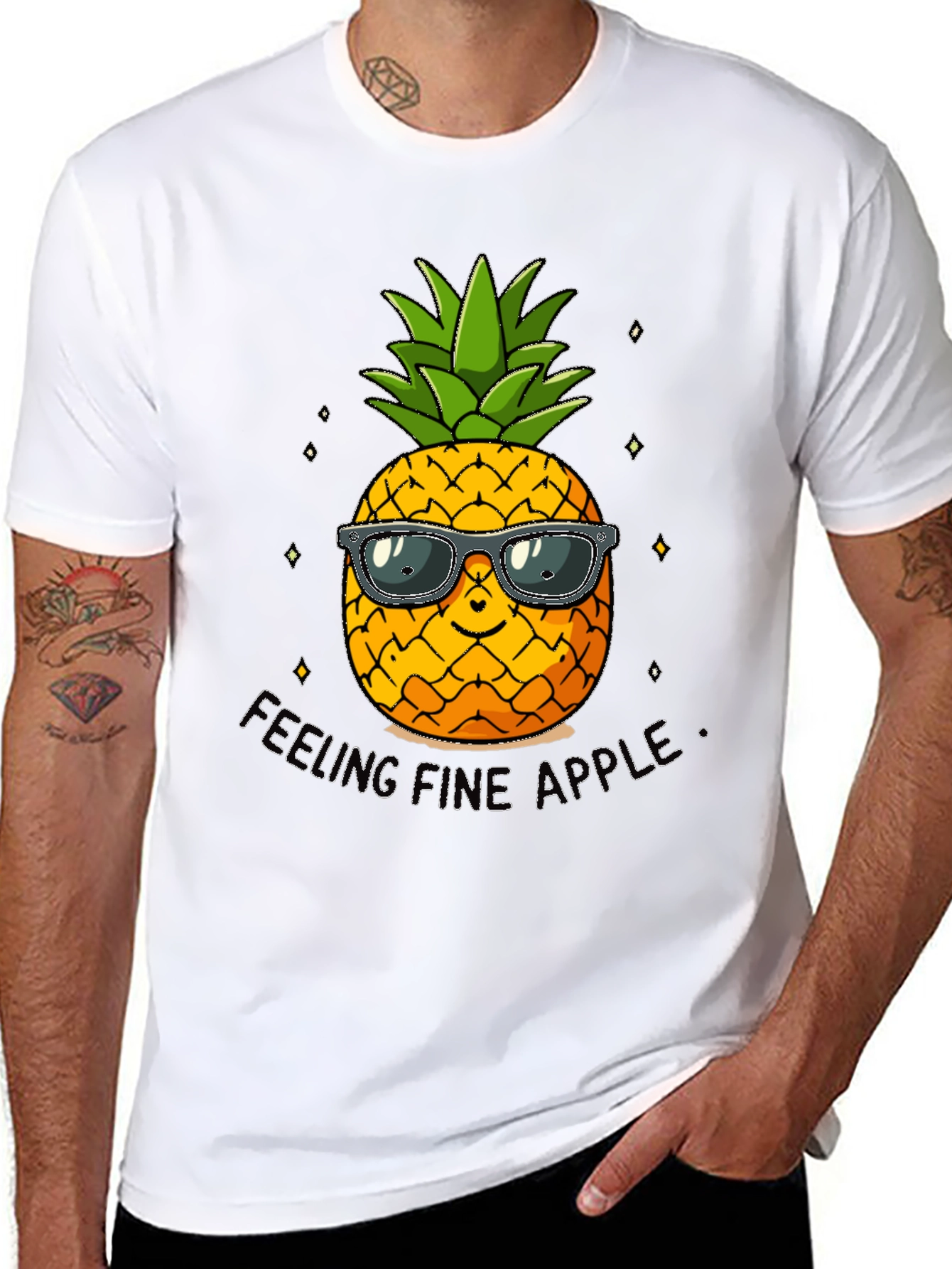 Cool Pineapple Graphic Tee - Feeling Fine Apple