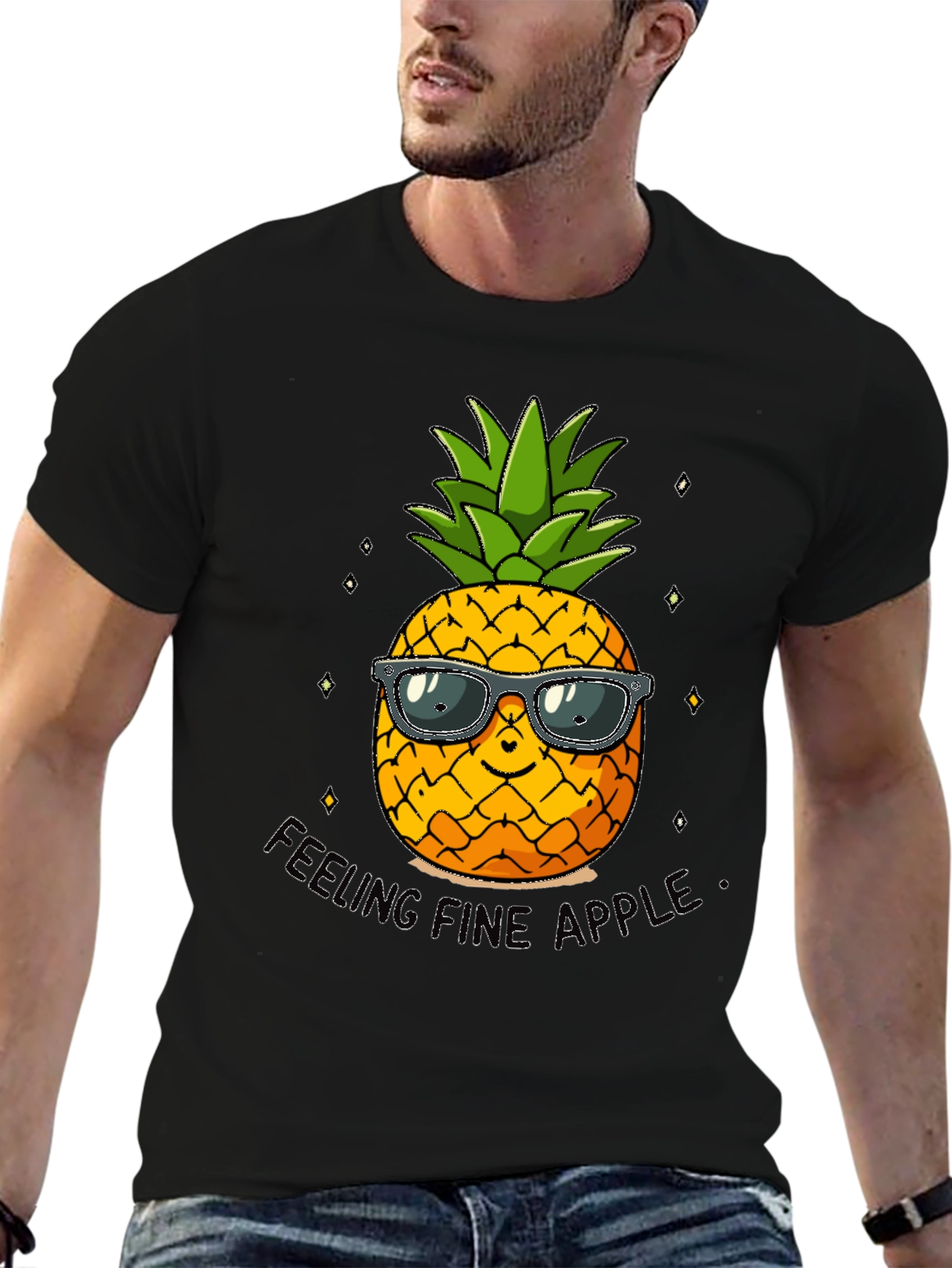 Cool Pineapple Graphic Tee - Feeling Fine Apple