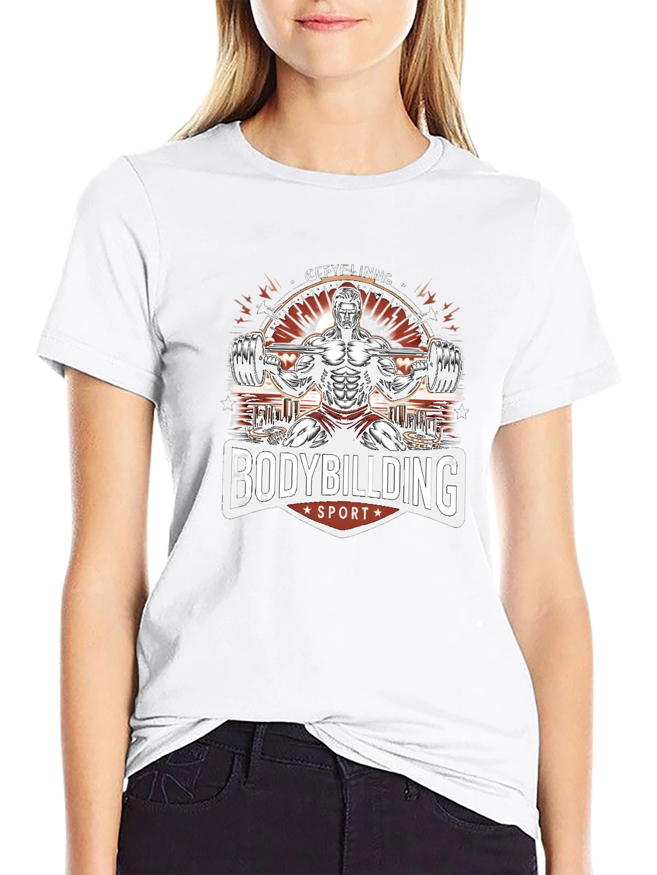 Bodybuilding Sport Graphic Tee - Black T-Shirt