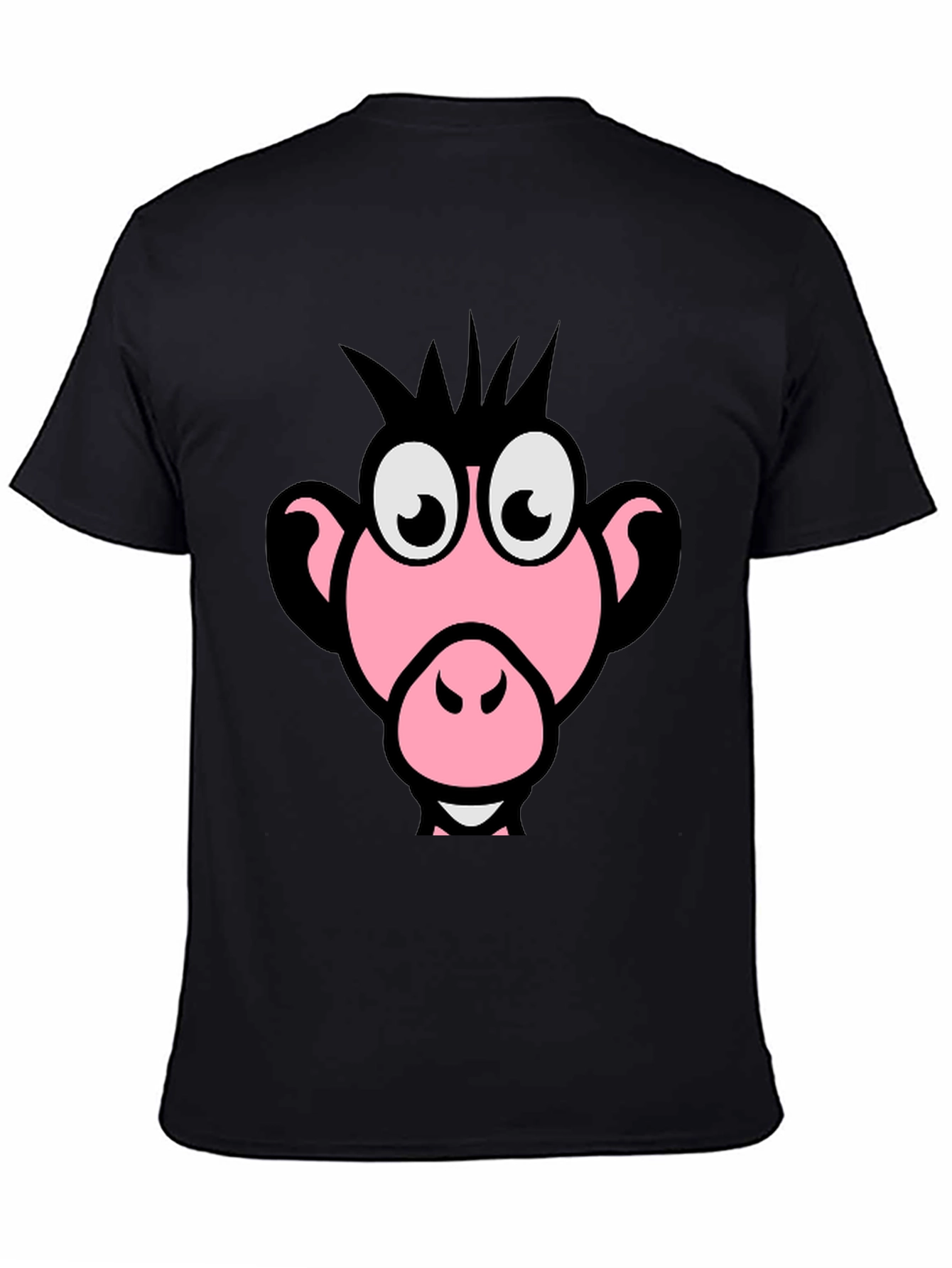 Funny Pink Monkey Face Graphic T-Shirt