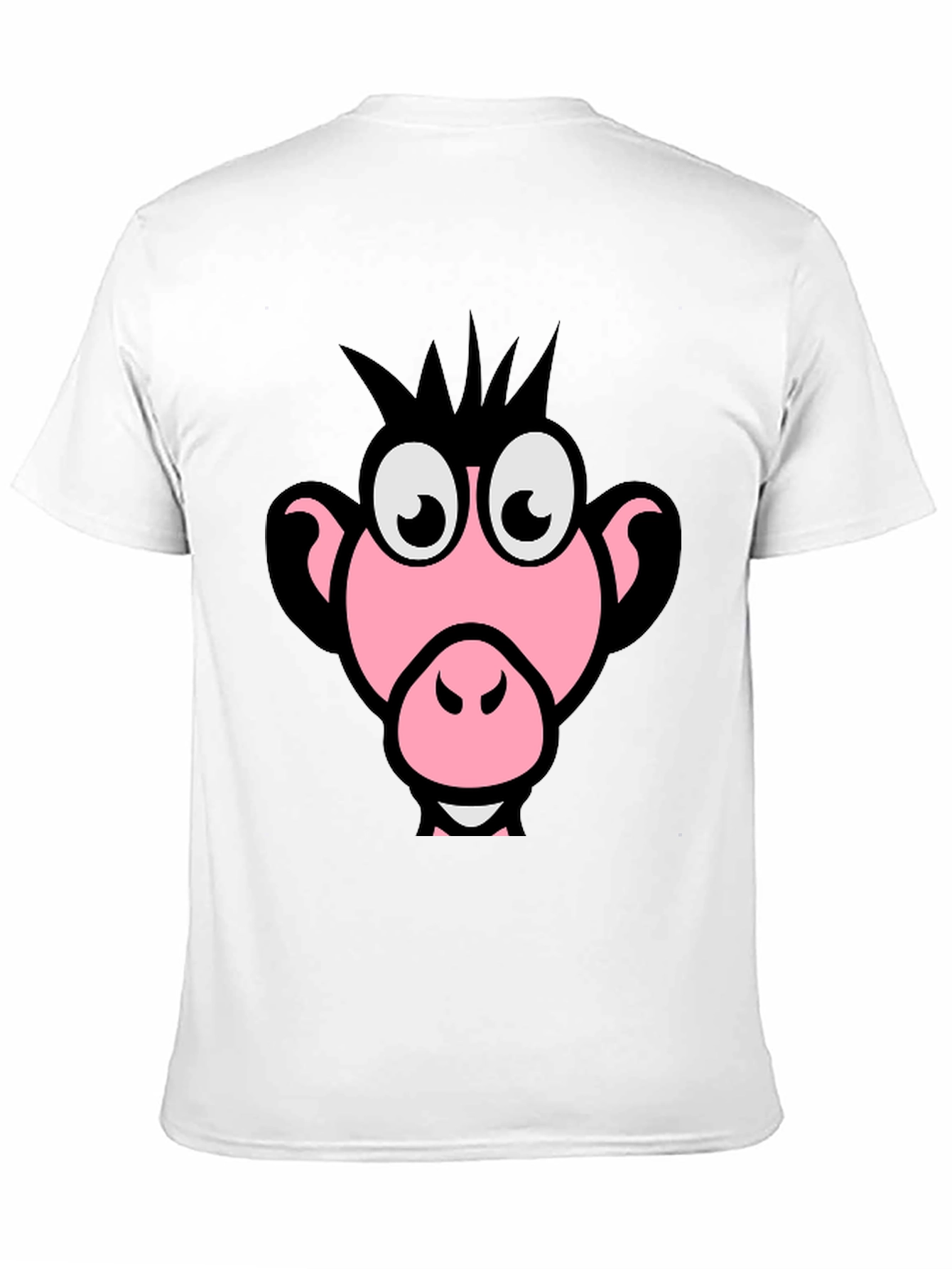 Funny Pink Monkey Face Graphic T-Shirt