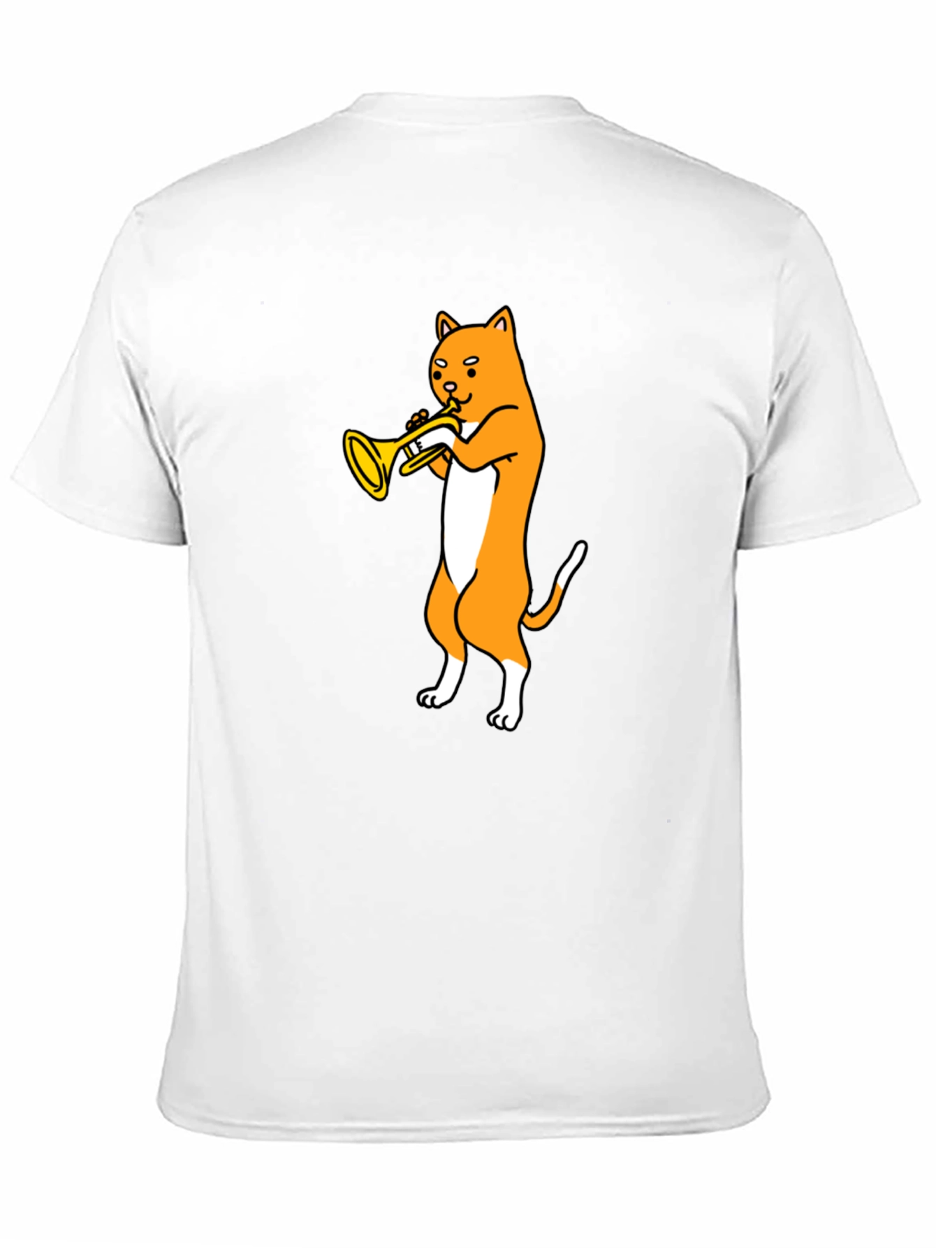 Cat Trumpet T-Shirt - Black Graphic Tee