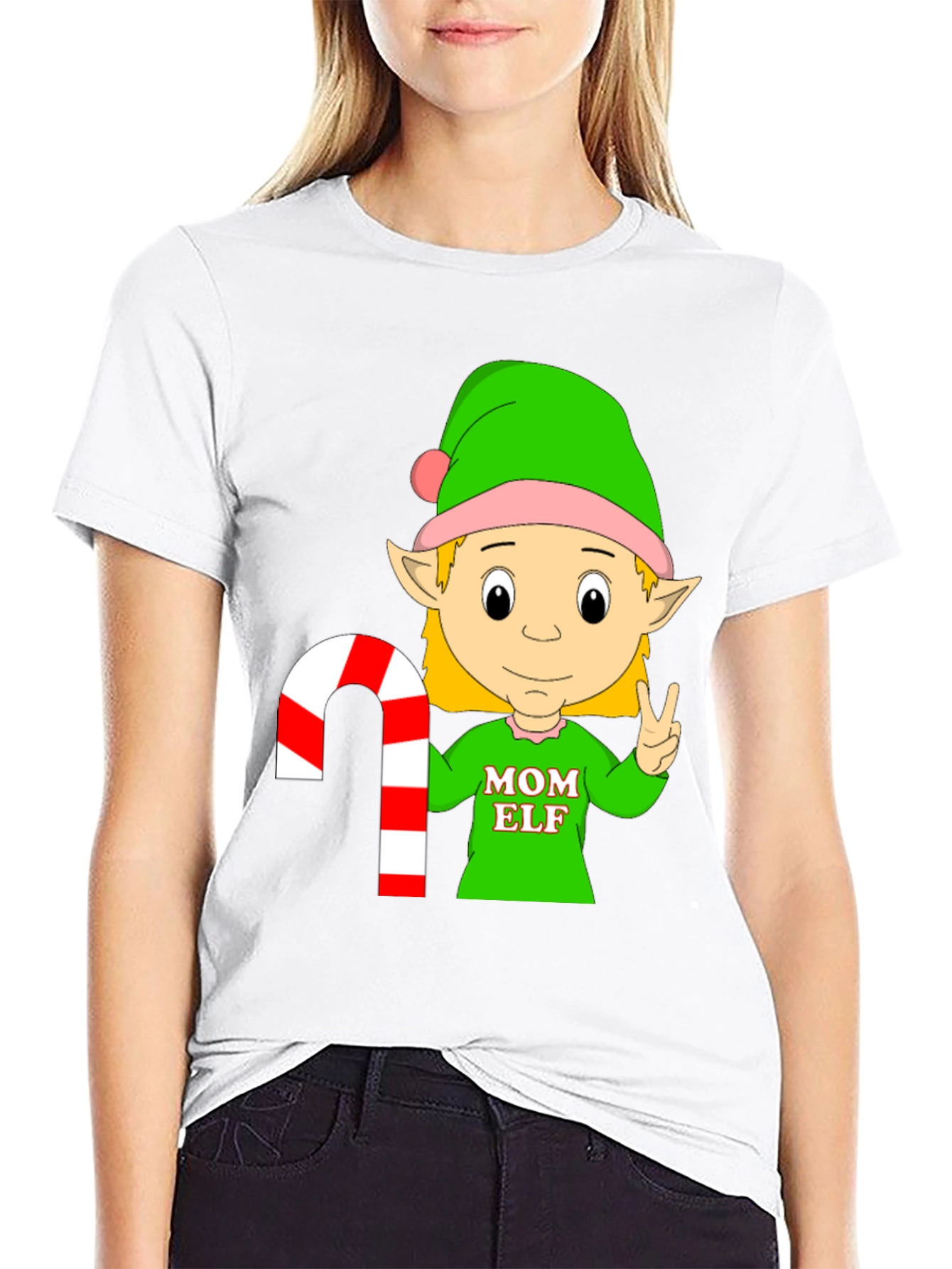 Mom Elf Christmas Holiday T-Shirt