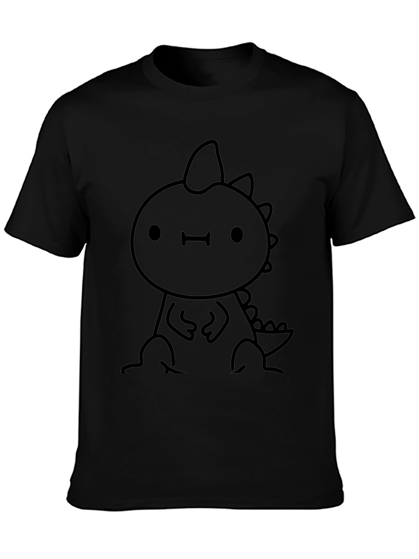 Cute Dino Graphic Black Tee - Stylish & Fun