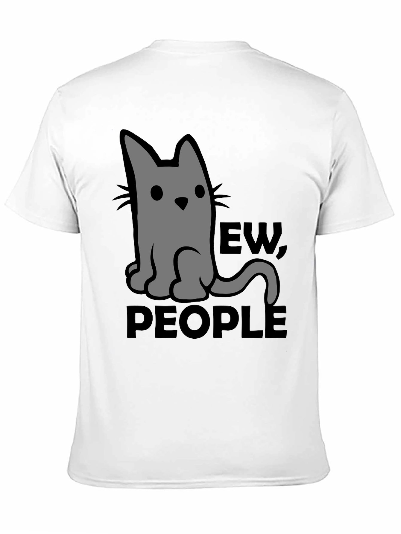 Ew People Cat Graphic T-Shirt - Black