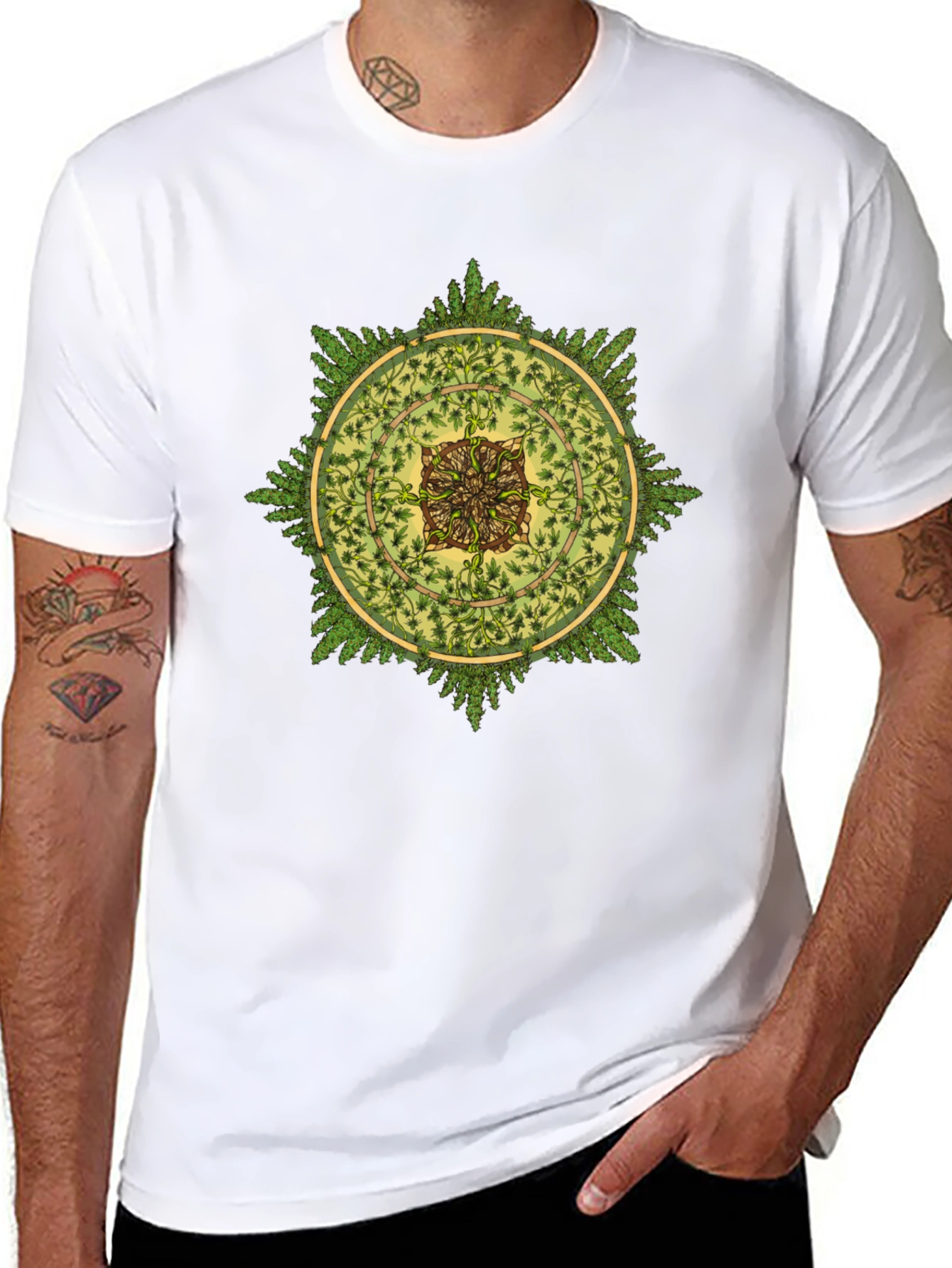 Nature Mandala Graphic Black T-Shirt