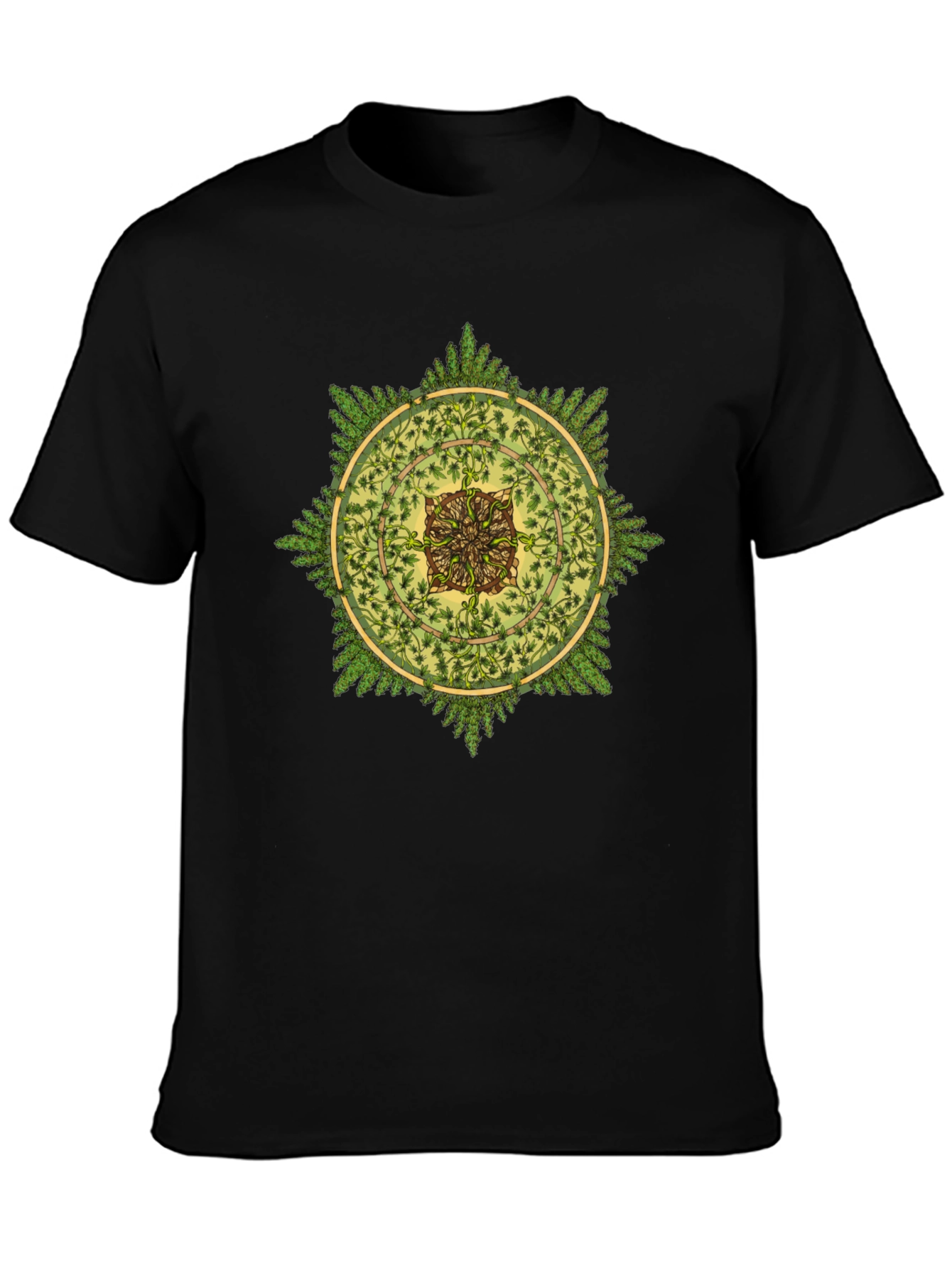 Nature Mandala Graphic Black T-Shirt