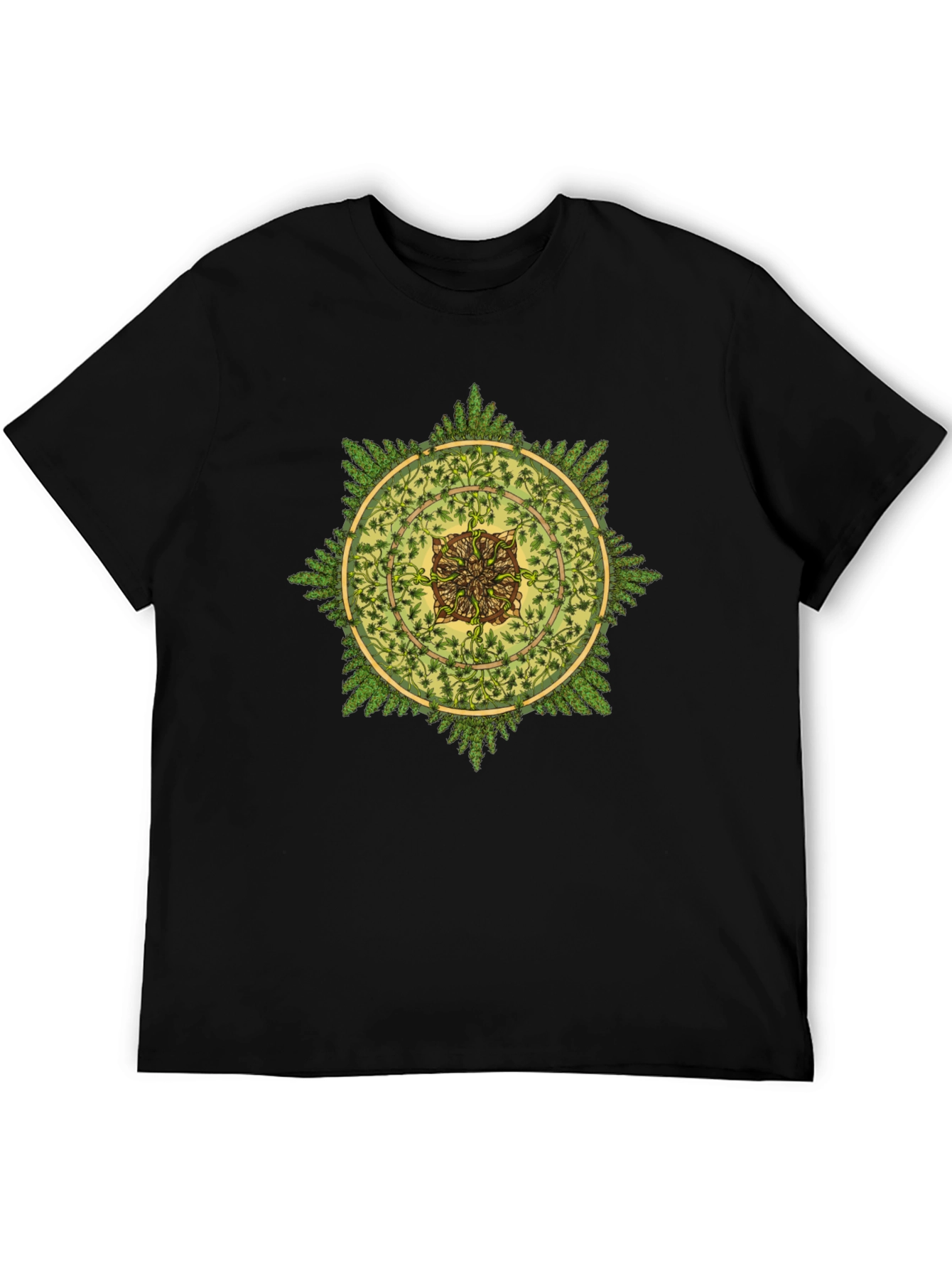 Nature Mandala Graphic Black T-Shirt