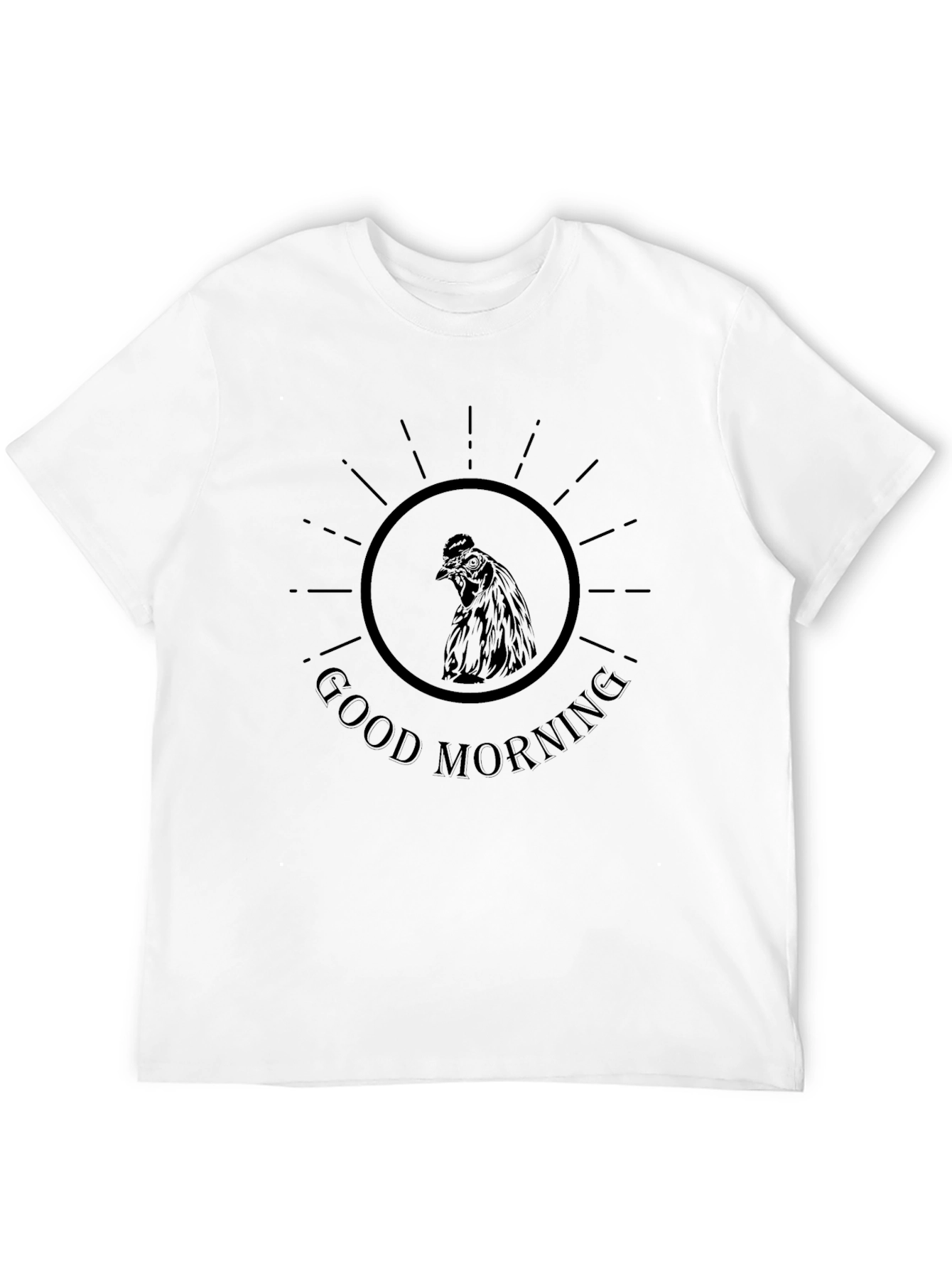 Good Morning Rooster Graphic T-Shirt - Black
