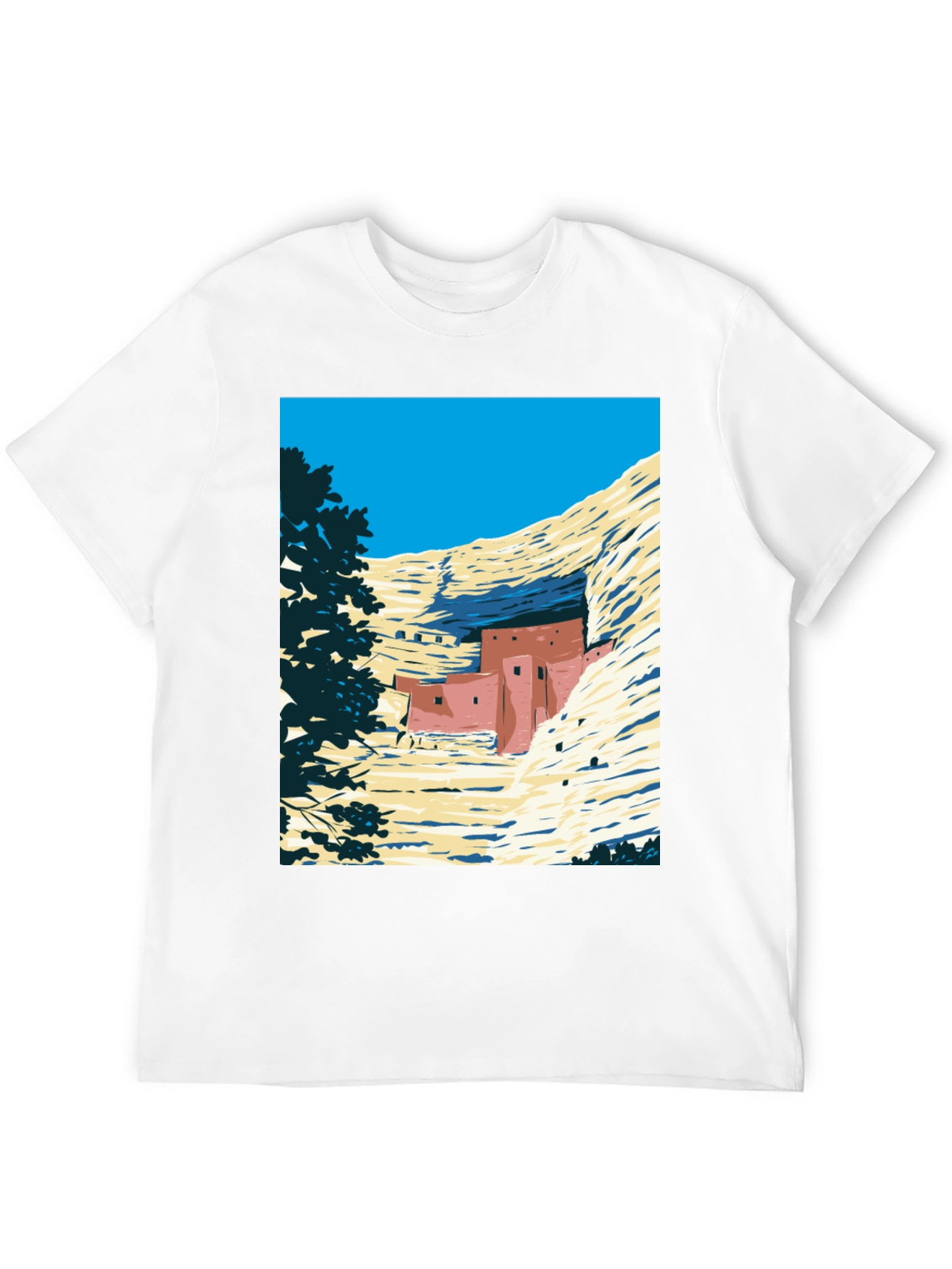 Cliff Dwellings Graphic Tee - Retro Desert Scene