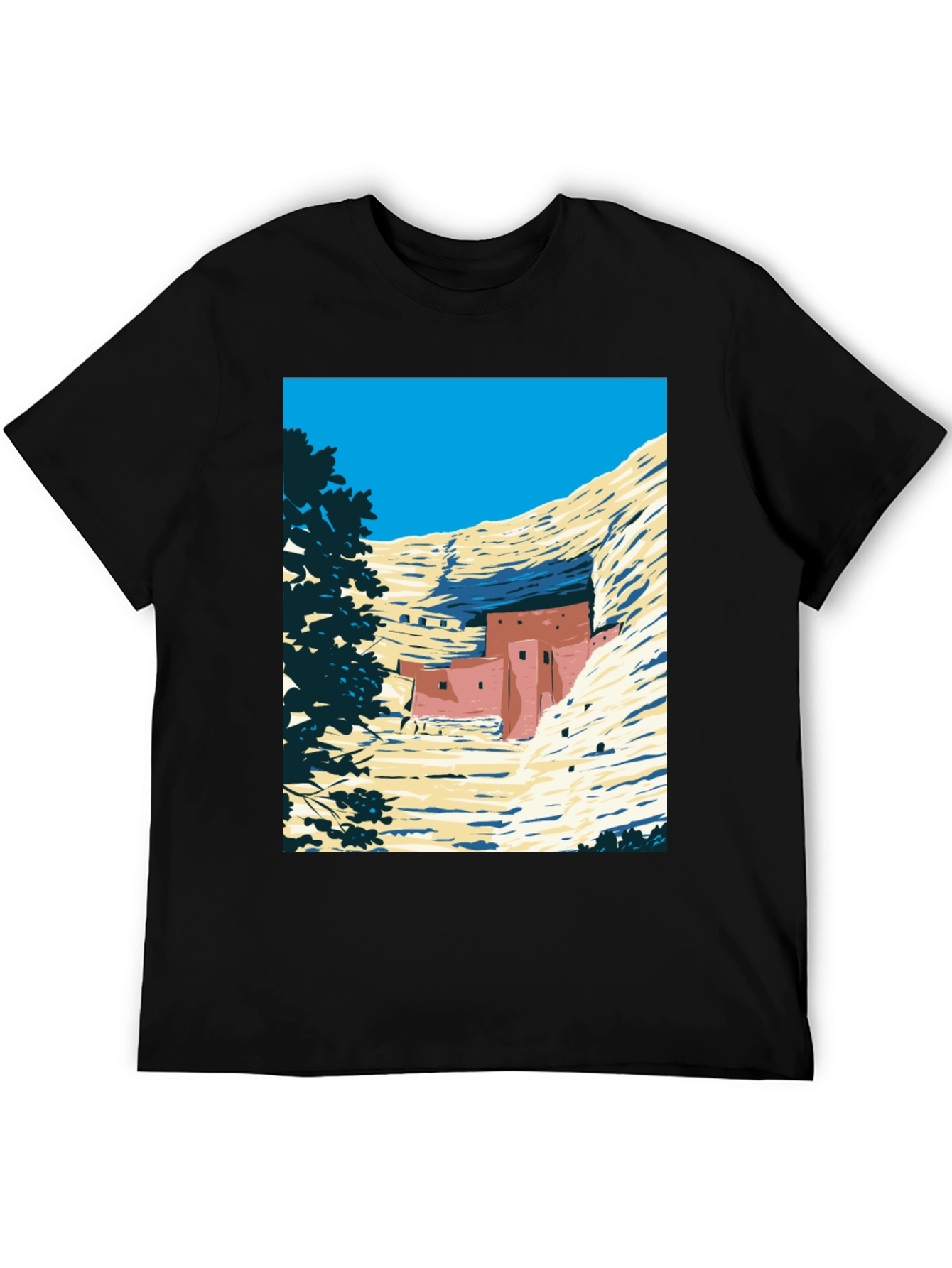 Cliff Dwellings Graphic Tee - Retro Desert Scene