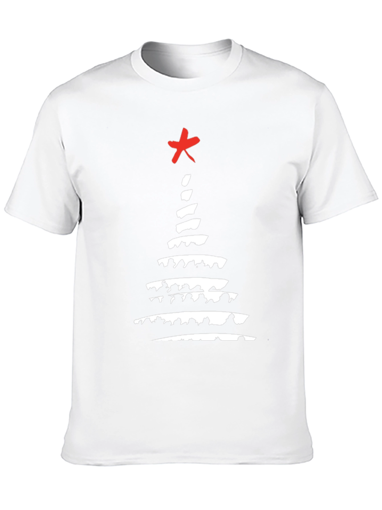 Abstract Christmas Tree Graphic Tee - Black