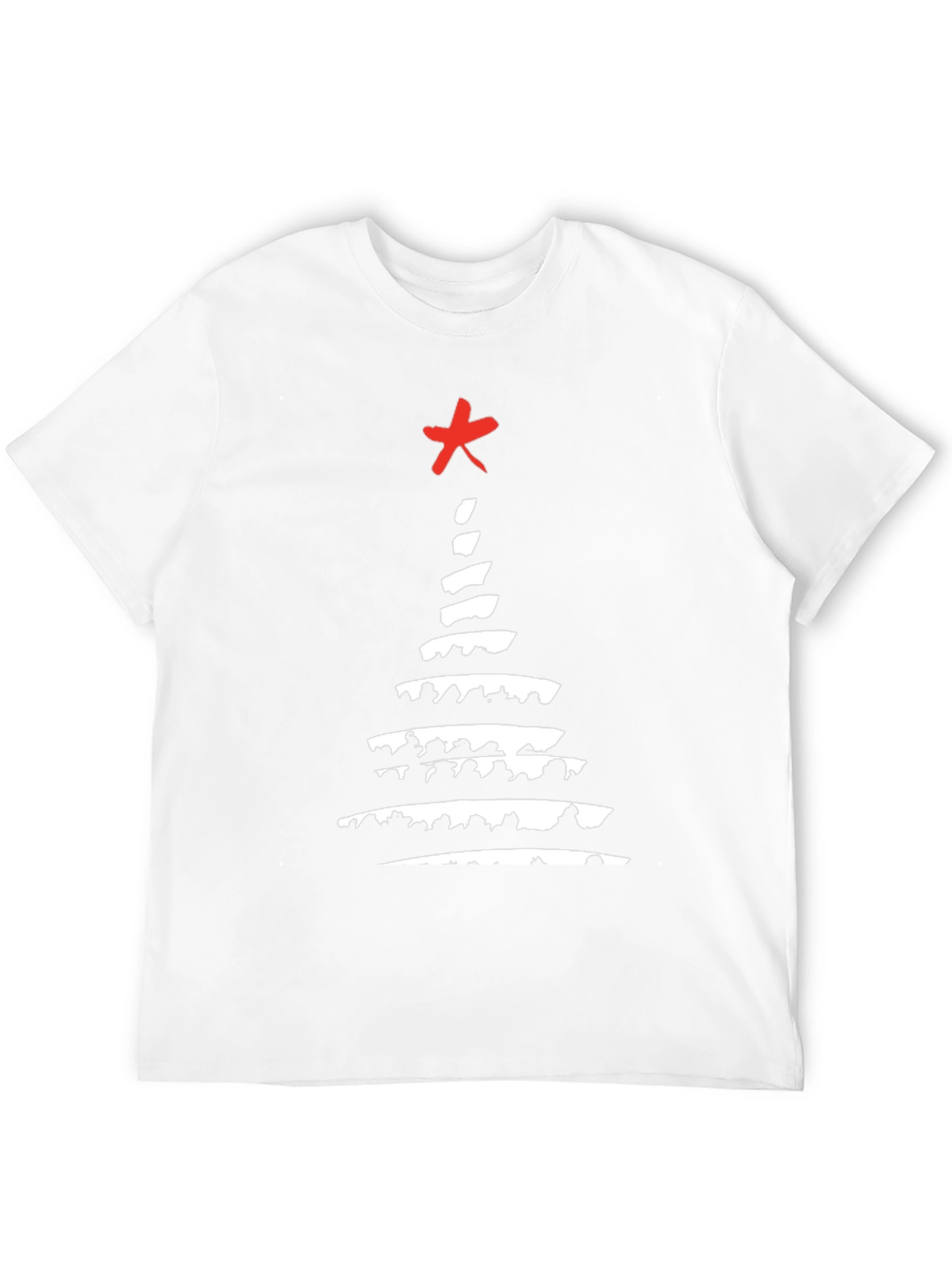 Abstract Christmas Tree Graphic Tee - Black
