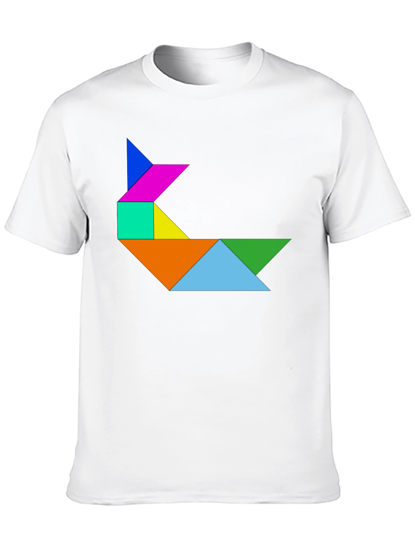 Tangram Rabbit Graphic Tee - Fun Puzzle Design