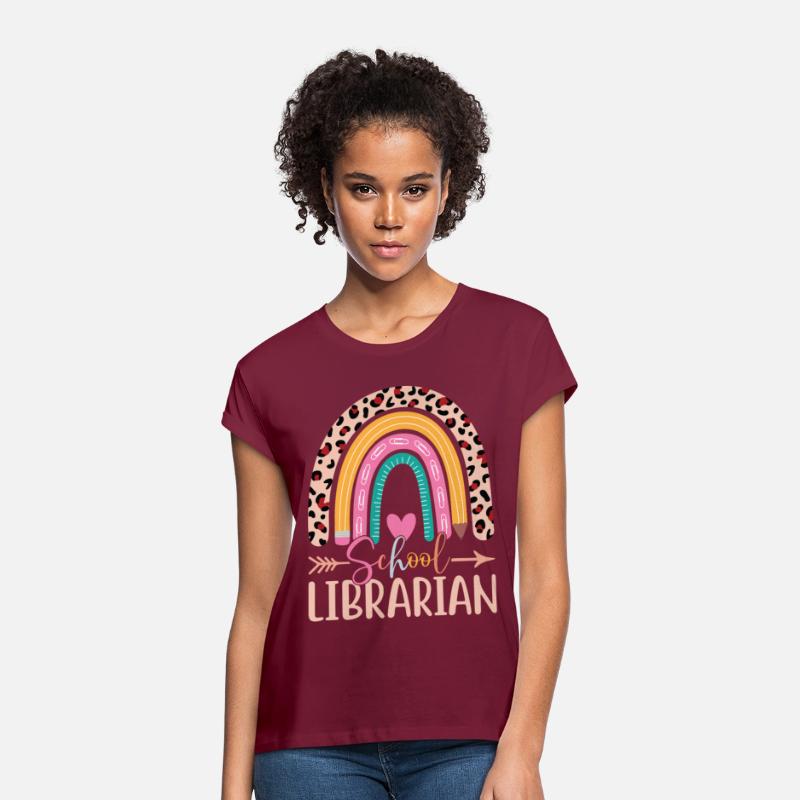 School Librarian Rainbow Leopard Print Librarian