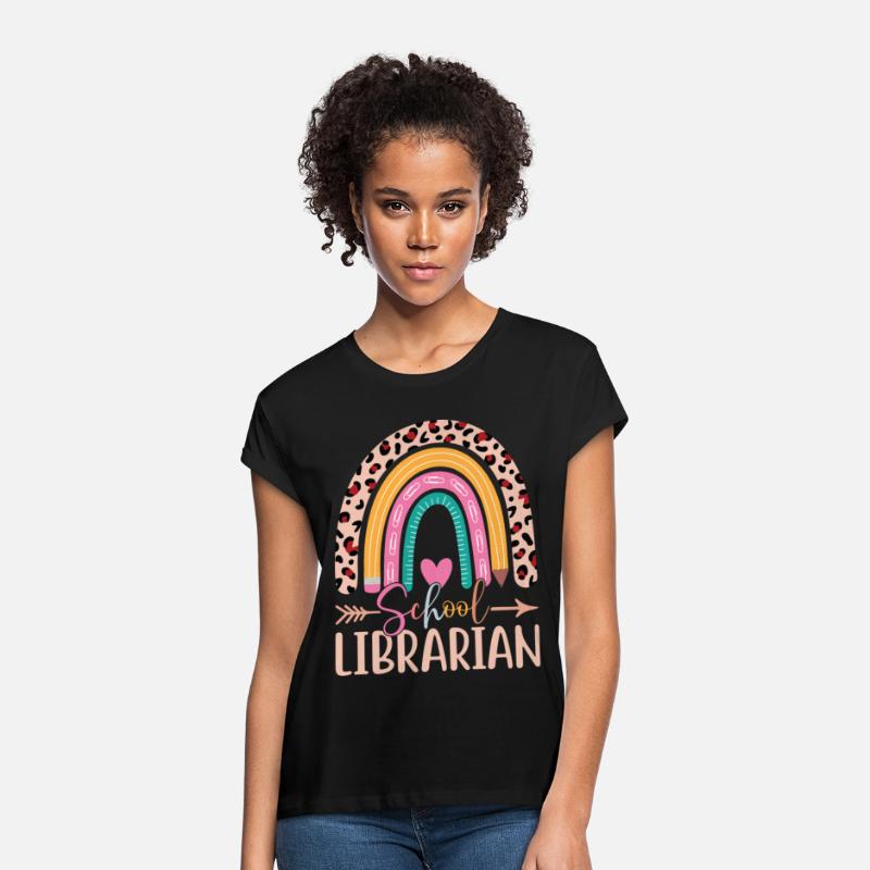 School Librarian Rainbow Leopard Print Librarian