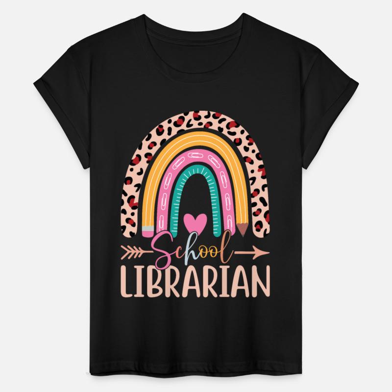 School Librarian Rainbow Leopard Print Librarian