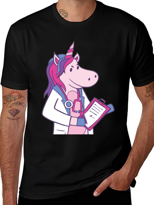 Doctor Unicorn Graphic Tee - Black T-Shirt