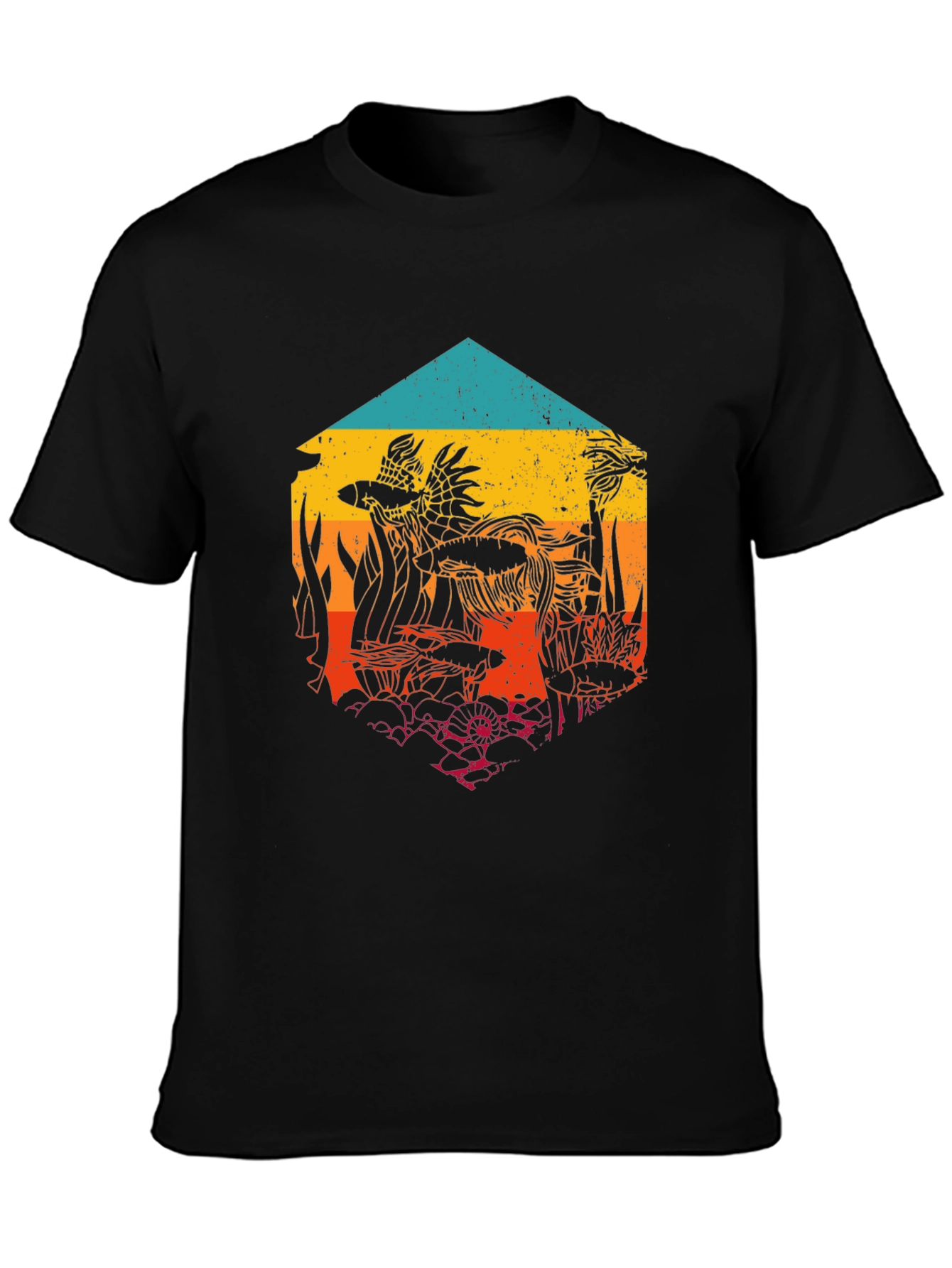 Retro Hexagon Aquarium Graphic Tee