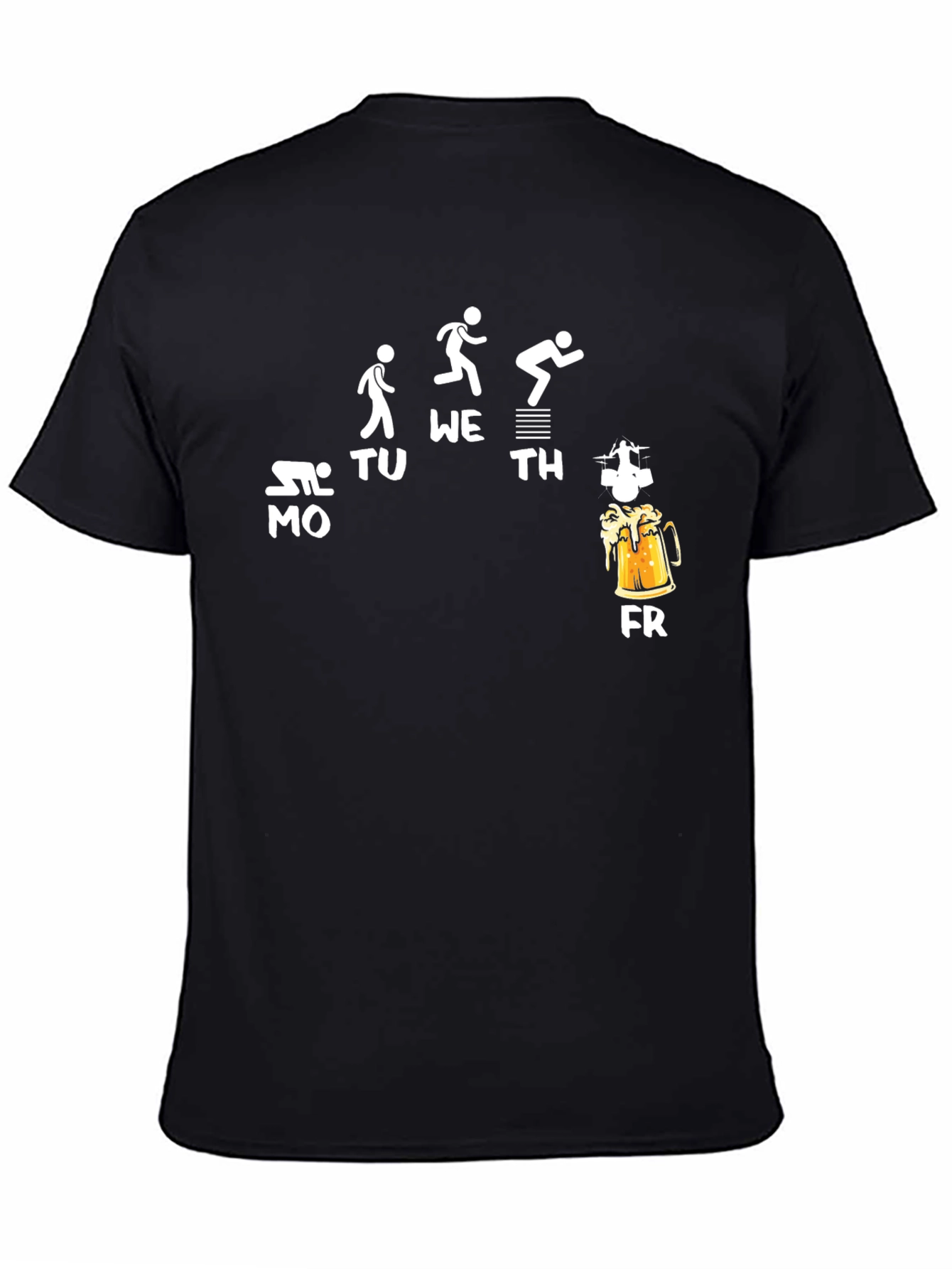 Funny Weekday Beer Run Black T-Shirt