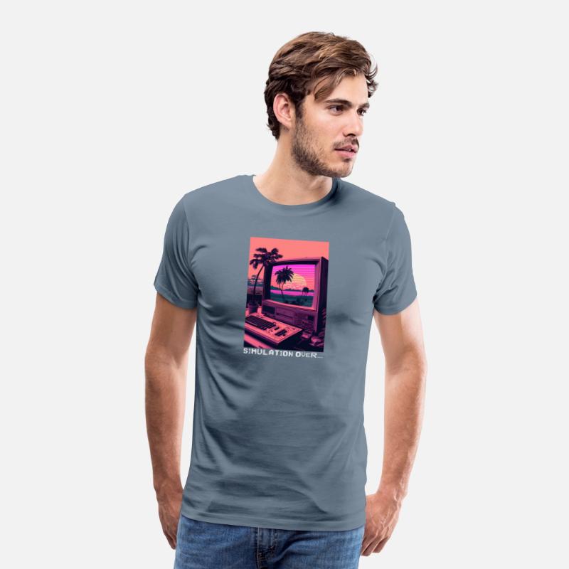 Simulation Over Retro Computer Monitor Vaporwave A