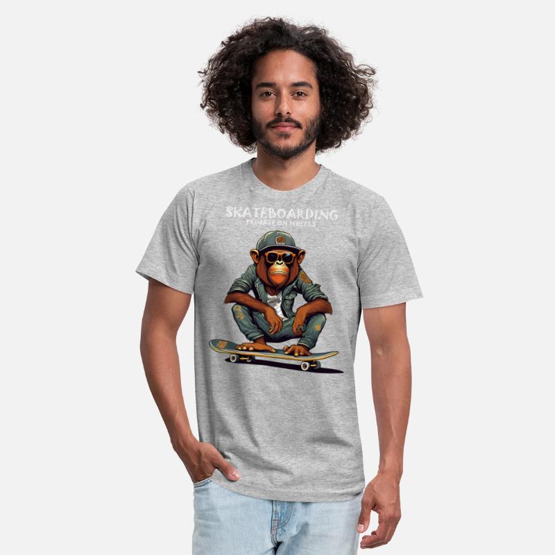 Skateboarding Primate on Wheels