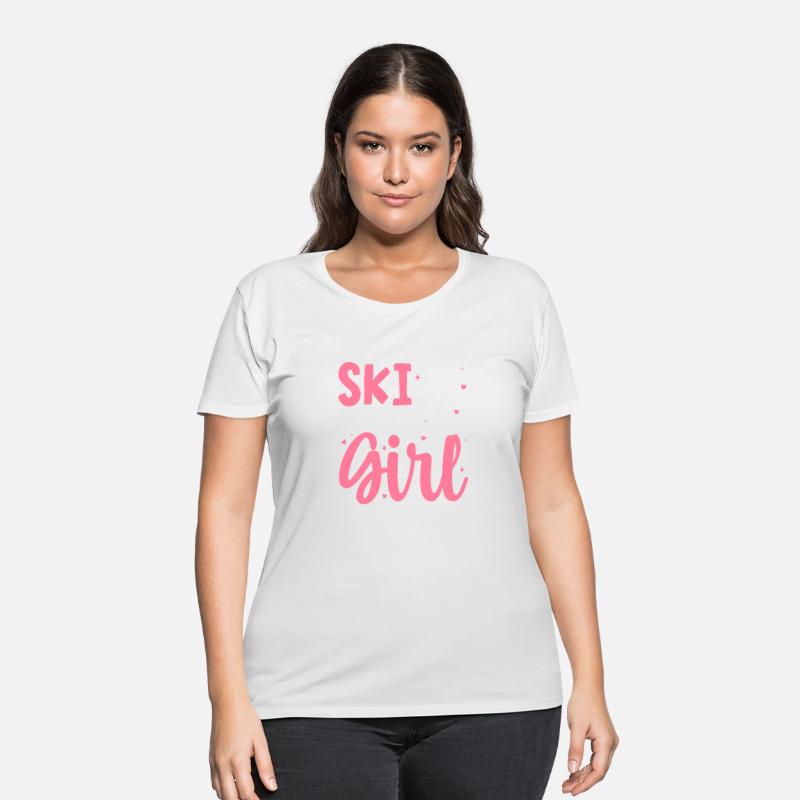 Ski Like a Girl Try To Keep Up snow montains Skier