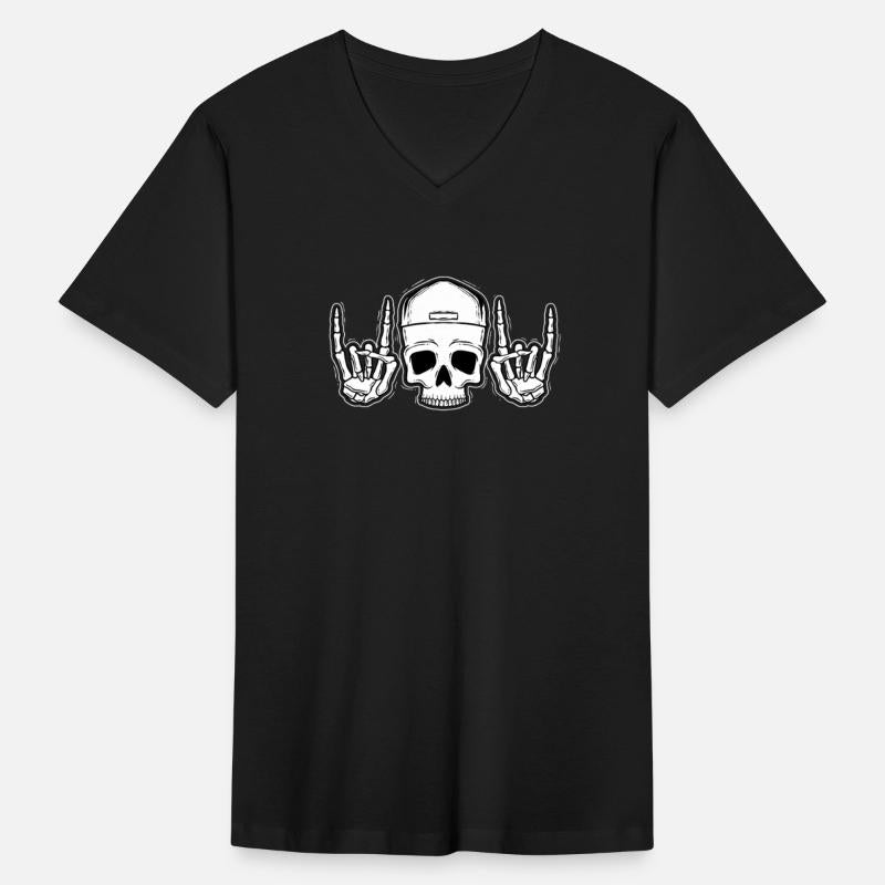 Skull Rock On Skeleton Hands Art
