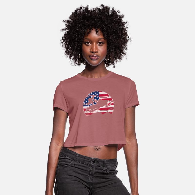 Snowmobile USA American Flag Snocross Winter Sport